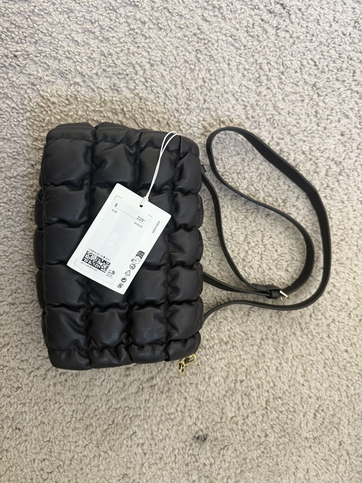 Cos COS BLACK Leather quilted cross body purse Size ONE SIZE - 3 Thumbnail