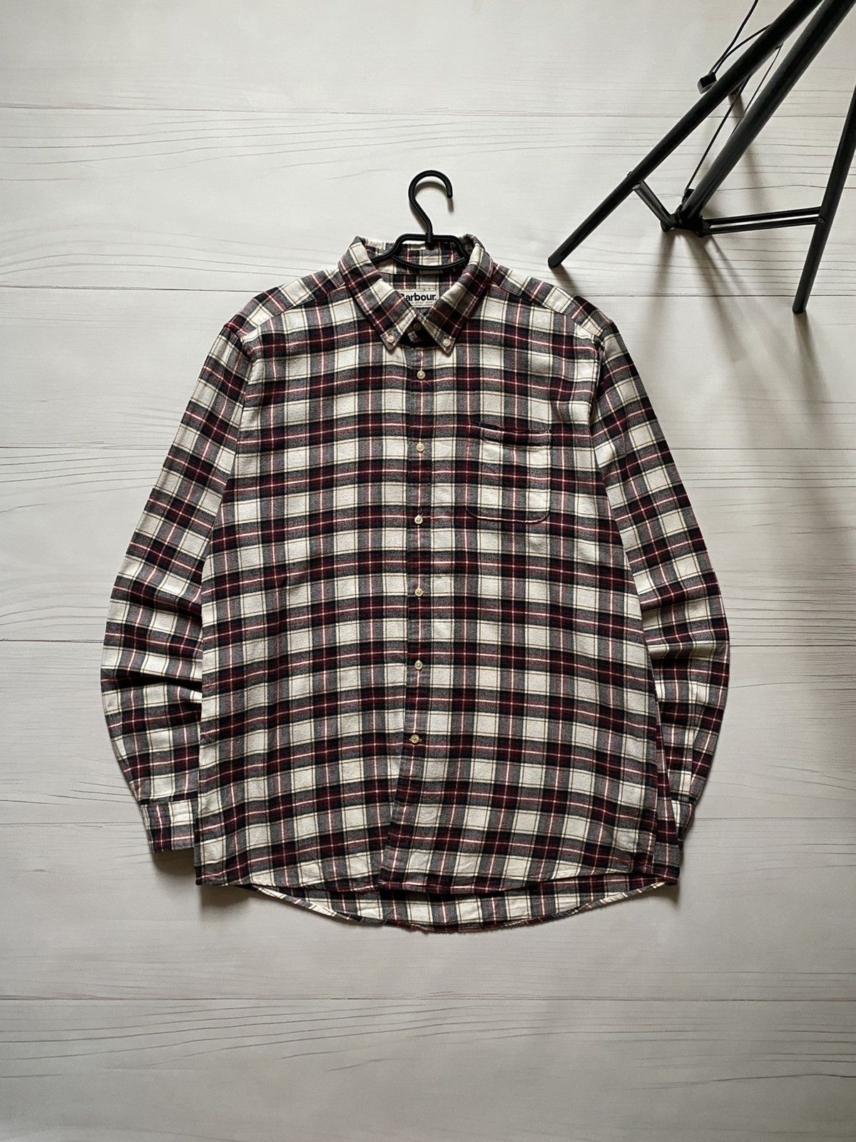 Barbour Barbour tailored fit MSH5033BE11 flannel button up shirt Size US XL / EU 56 / 4 - 1 Thumbnail