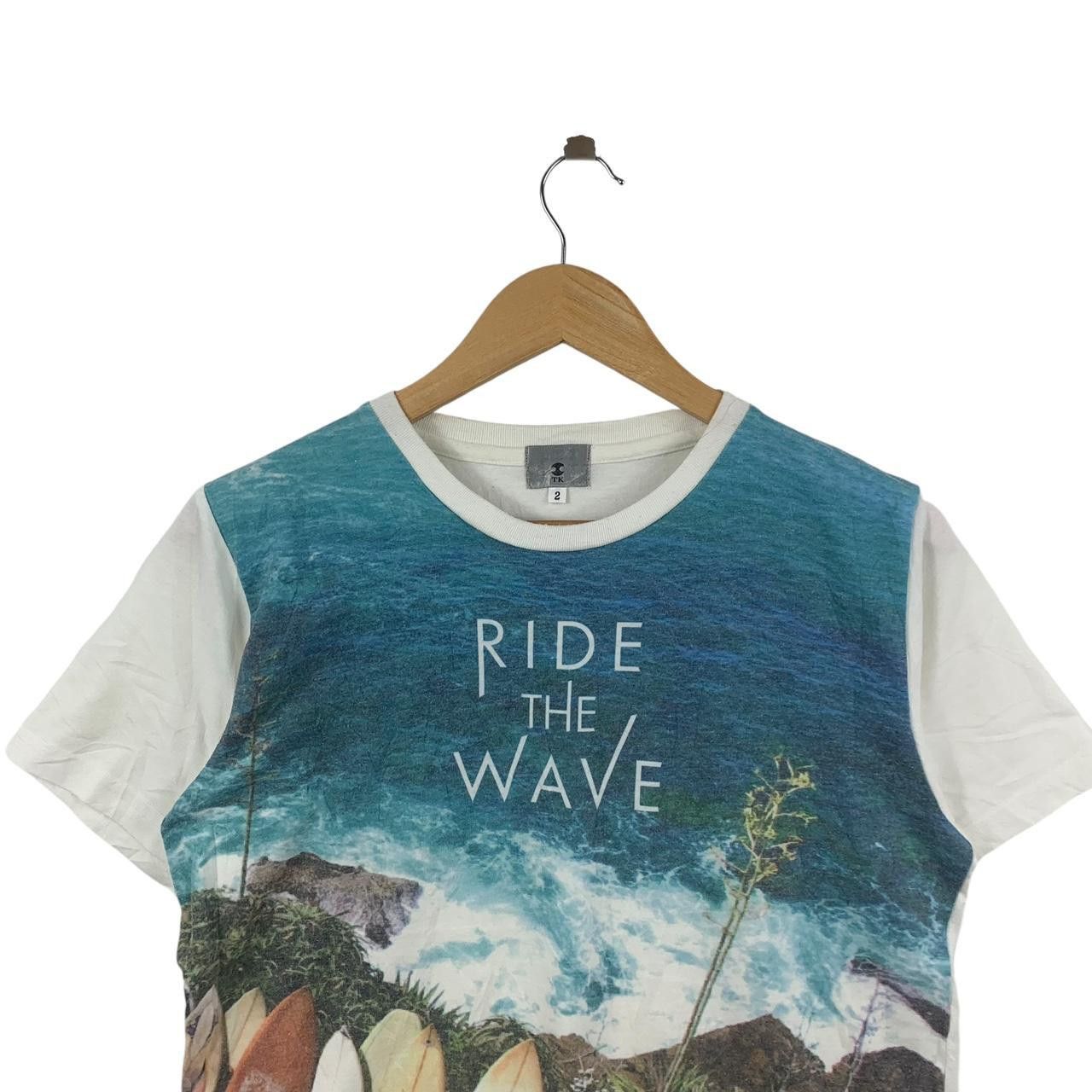 Takeo Kikuchi Vintage TAKEO KIKUCHI SURF Ride The Wave AOP Tee Shirt Top Size US M / EU 48-50 / 2 - 2 Thumbnail