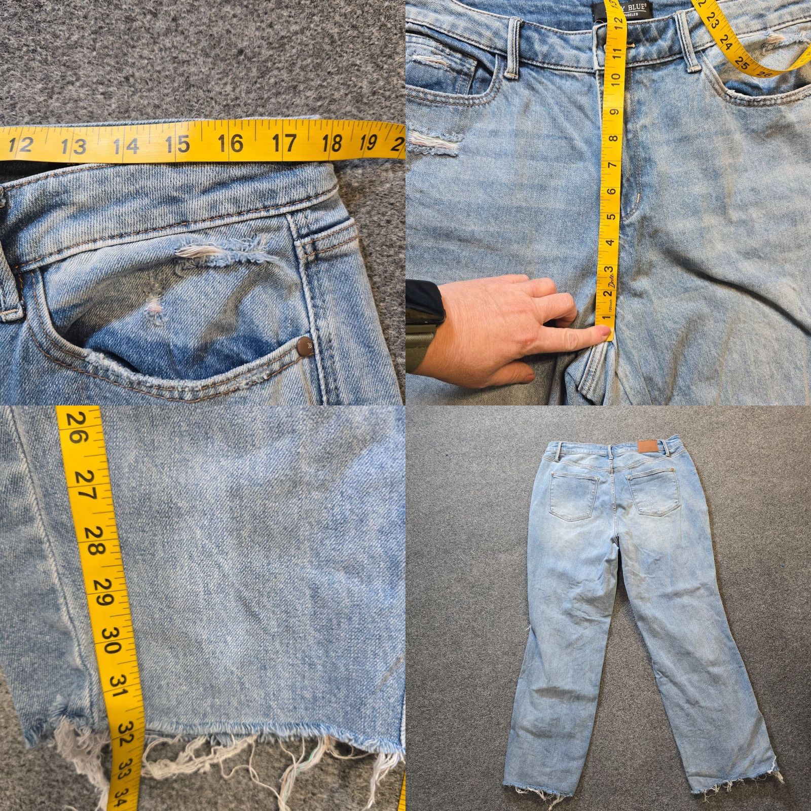 Vintage Judy Blue Jeans Womens Size 14W Blue 90s Straight Leg Distressed Capsule Size 36" / US 14 / IT 50 - 8 Thumbnail