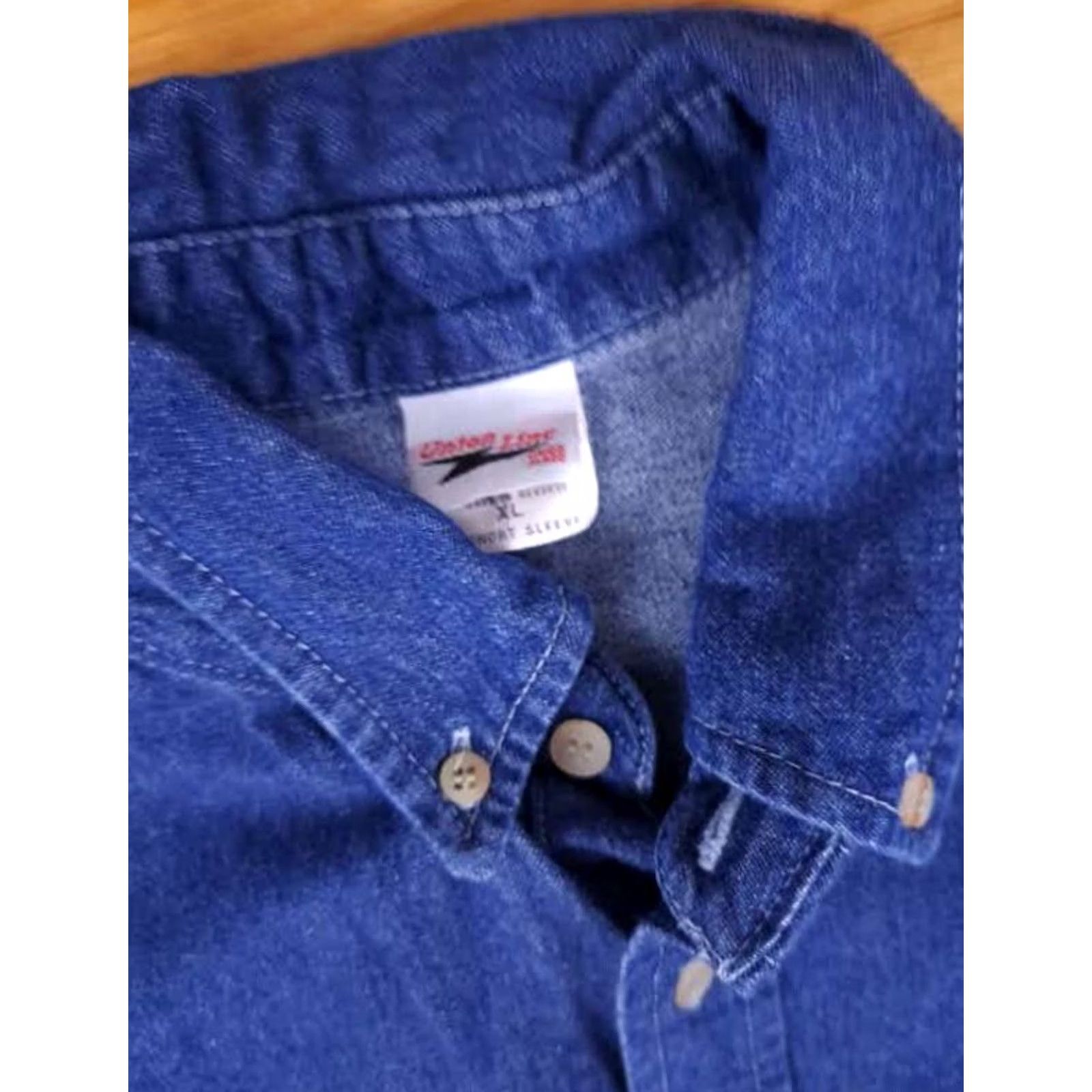 Vintage Union Line USA Made Short Sleeve Blue Jeans Shirt XL EUC Size US XL / EU 56 / 4 - 2 Thumbnail