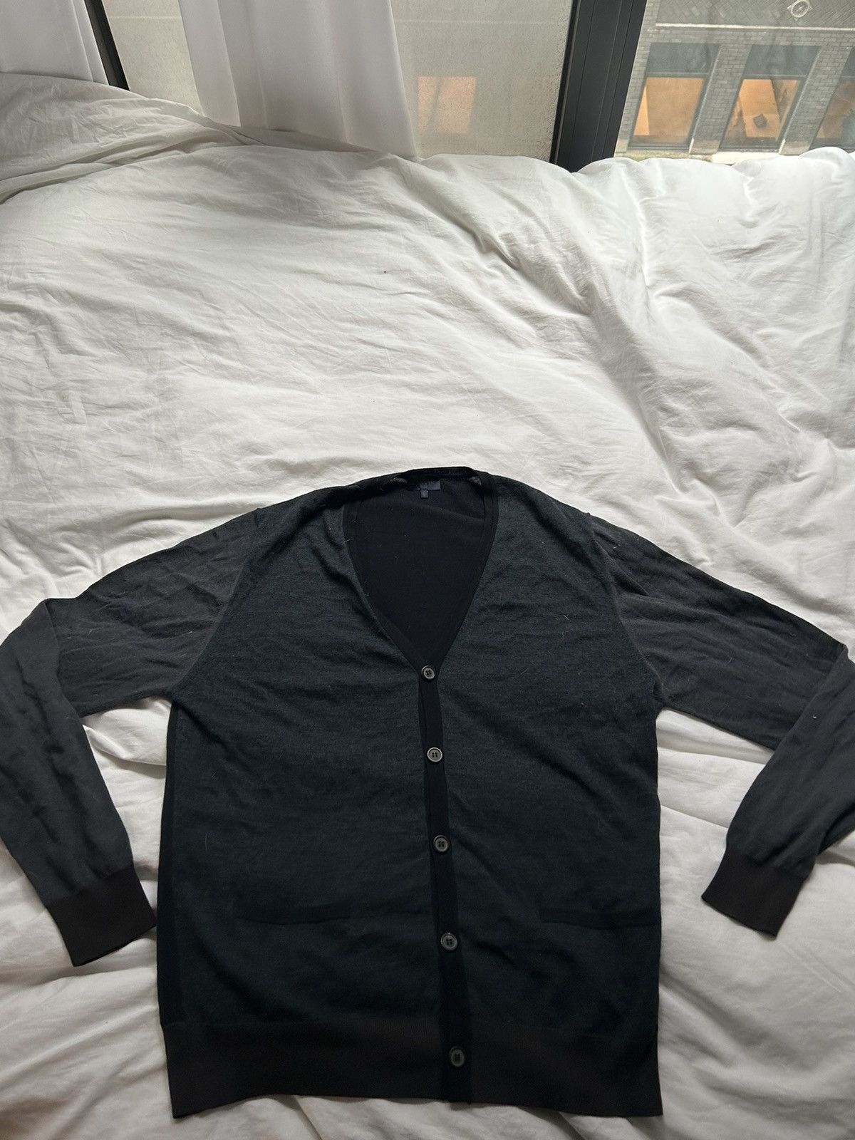 image of Lanvin Cardigan in Black/Gray, Men's (Size Large)