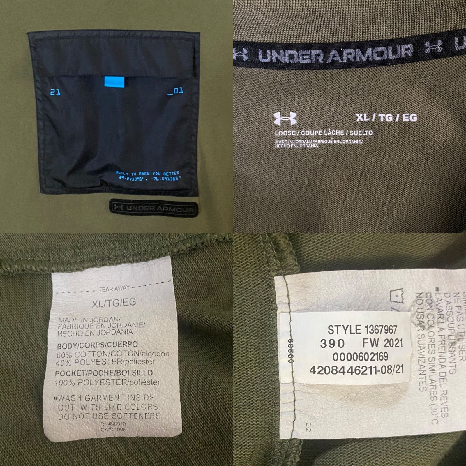 Under Armour Under Armour Utility Long-Sleeve Shirt Green Mens XL Crew Neck Pocket T-Shirt Casual Streetwear Size US XL / EU 56 / 4 - 8 Thumbnail