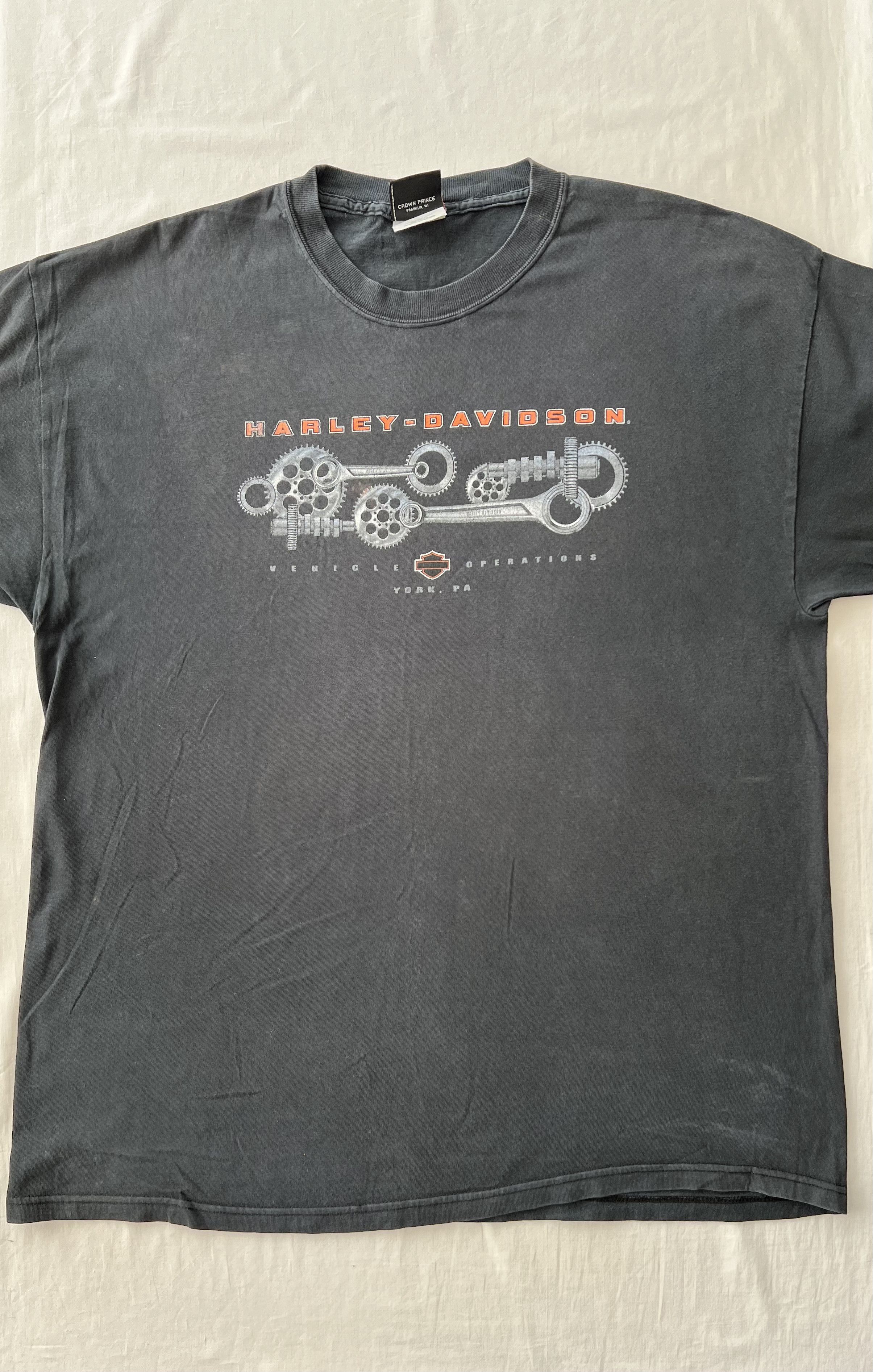 Harley Davidson Vintage 2000s Harley Davidson Vehicle Operations York PA Tee Size US XL / EU 56 / 4 - 5 Thumbnail