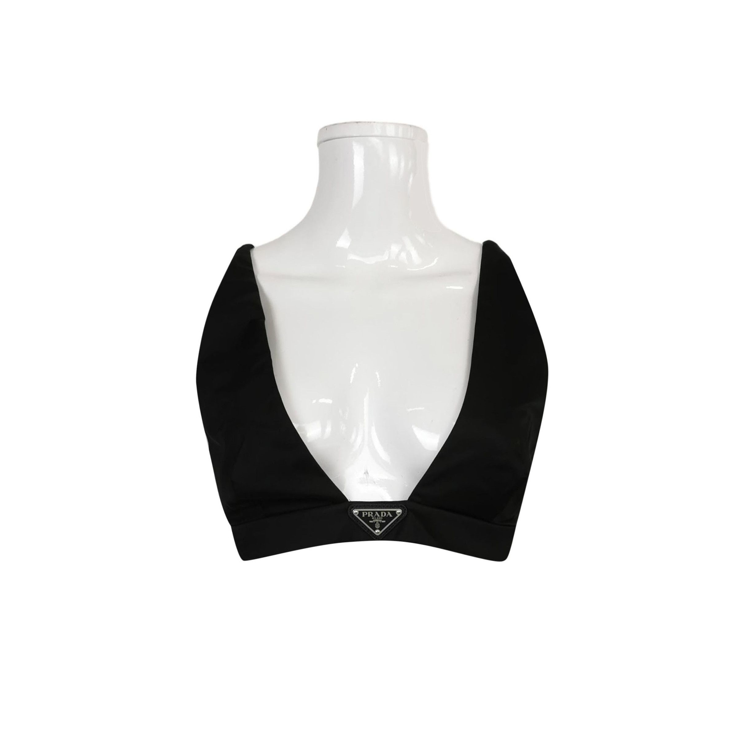 Prada Triangle Logo Black Bra Top 0089