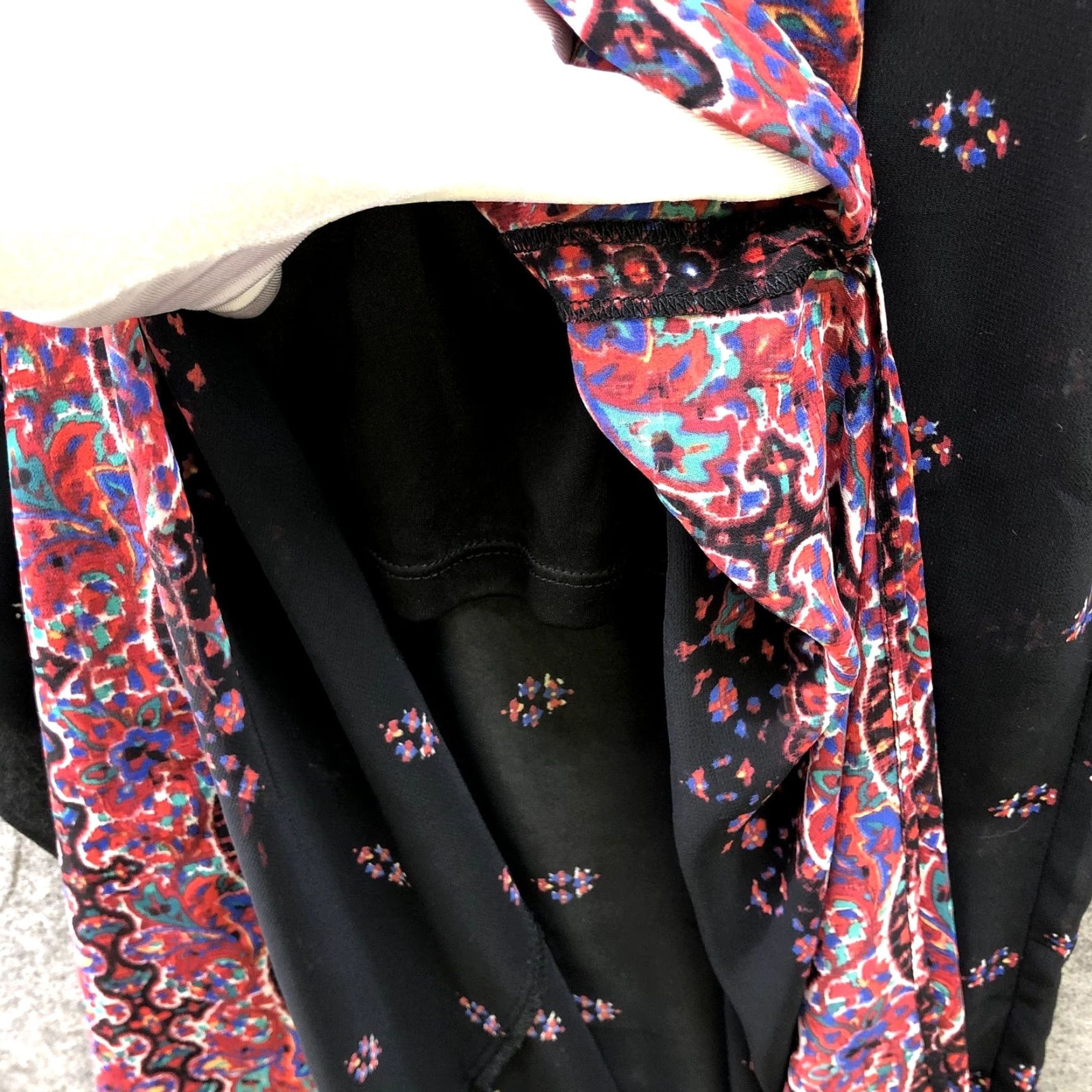 Express Express Maxi Dress Womens S Black Red Paisley Boho Cami Chiffon Split Front Size S / US 4 / IT 40 - 6 Thumbnail