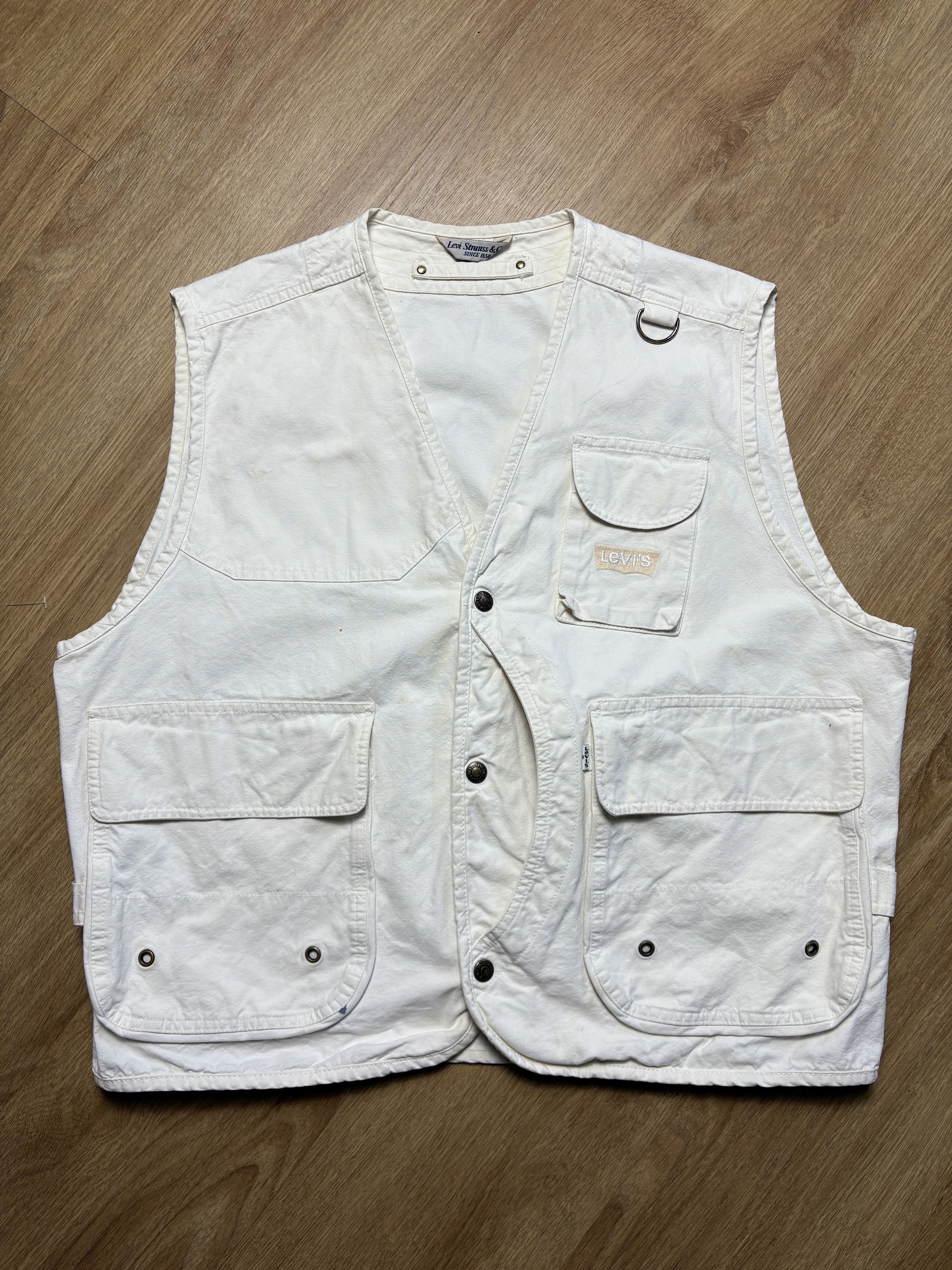 Levi's Levi's 90s White Duck Pocket Technical Canvas Vest (L) Size US L / EU 52-54 / 3 - 2 Thumbnail
