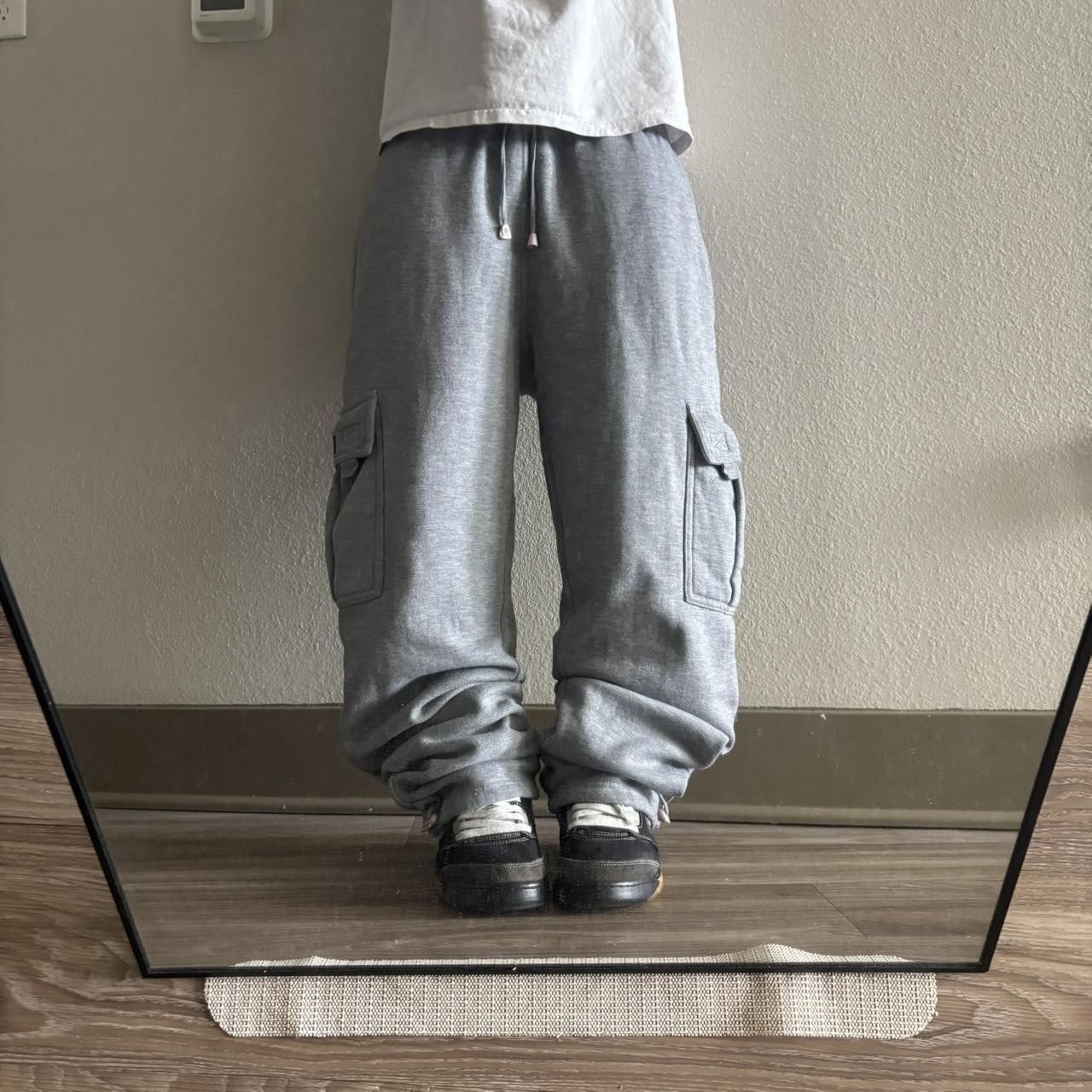 Japanese Brand Crazy Vintage Y2K/2000s Baggy Grey Skater Cargo Sweatpants! Fits M Size US 30 / EU 46 - 1 Thumbnail