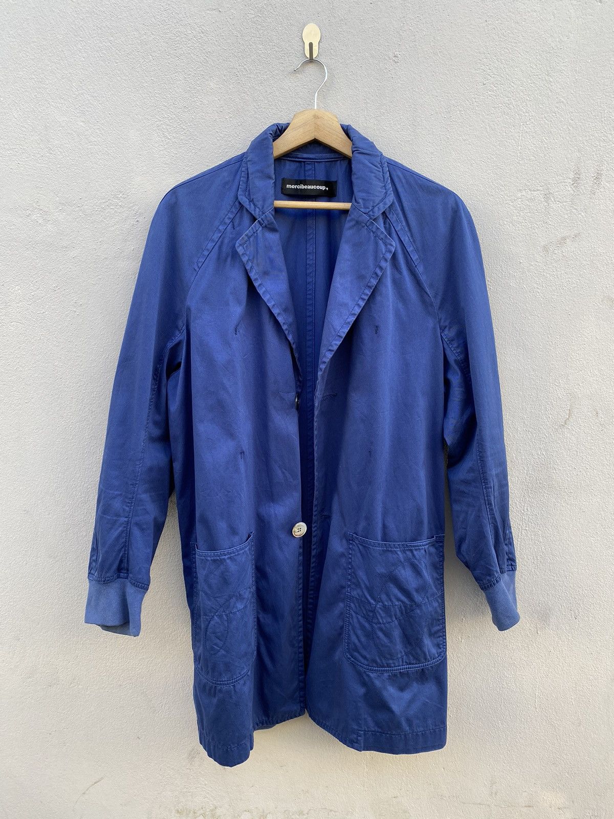 Designer × Issey Miyake × mercibeaucoup Mercibeaucoup by ISSEY MIYAKE Long Parka Blue Garment-Dyed Size US L / EU 52-54 / 3 - 2 Thumbnail