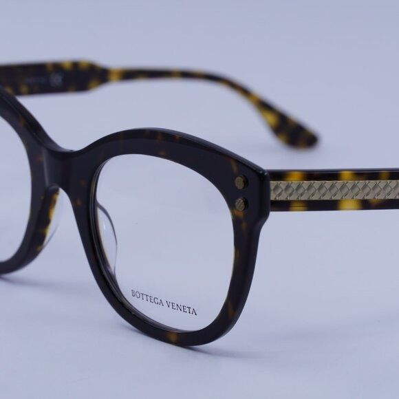 Bottega Veneta Bottega Veneta BV0241O 002 Eyeglasses Havana 49mm Square Size ONE SIZE - 4 Thumbnail