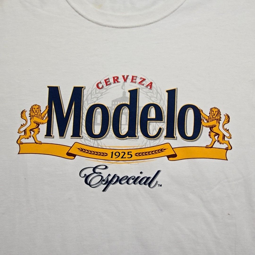 Fruit Of The Loom Modelo Especial Beer Shirt Graphic Alcohol Large White Tee Size US L / EU 52-54 / 3 - 2 Thumbnail