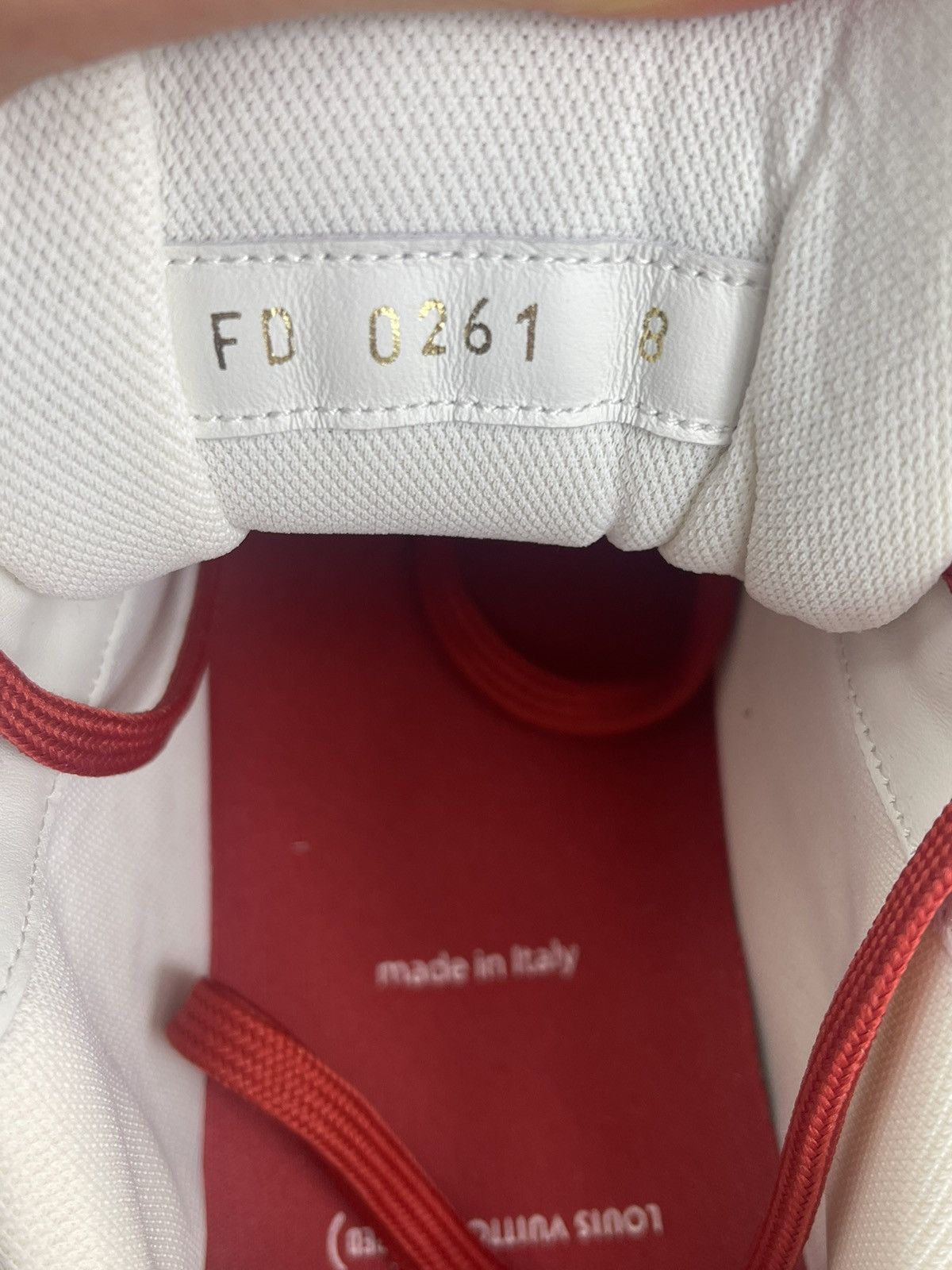 Louis Vuitton VIRGIL ABLOG EXCLUSIVE RED LOGO EMBOSSED SNEAKERS Size US 8 / EU 41 - 13 Thumbnail