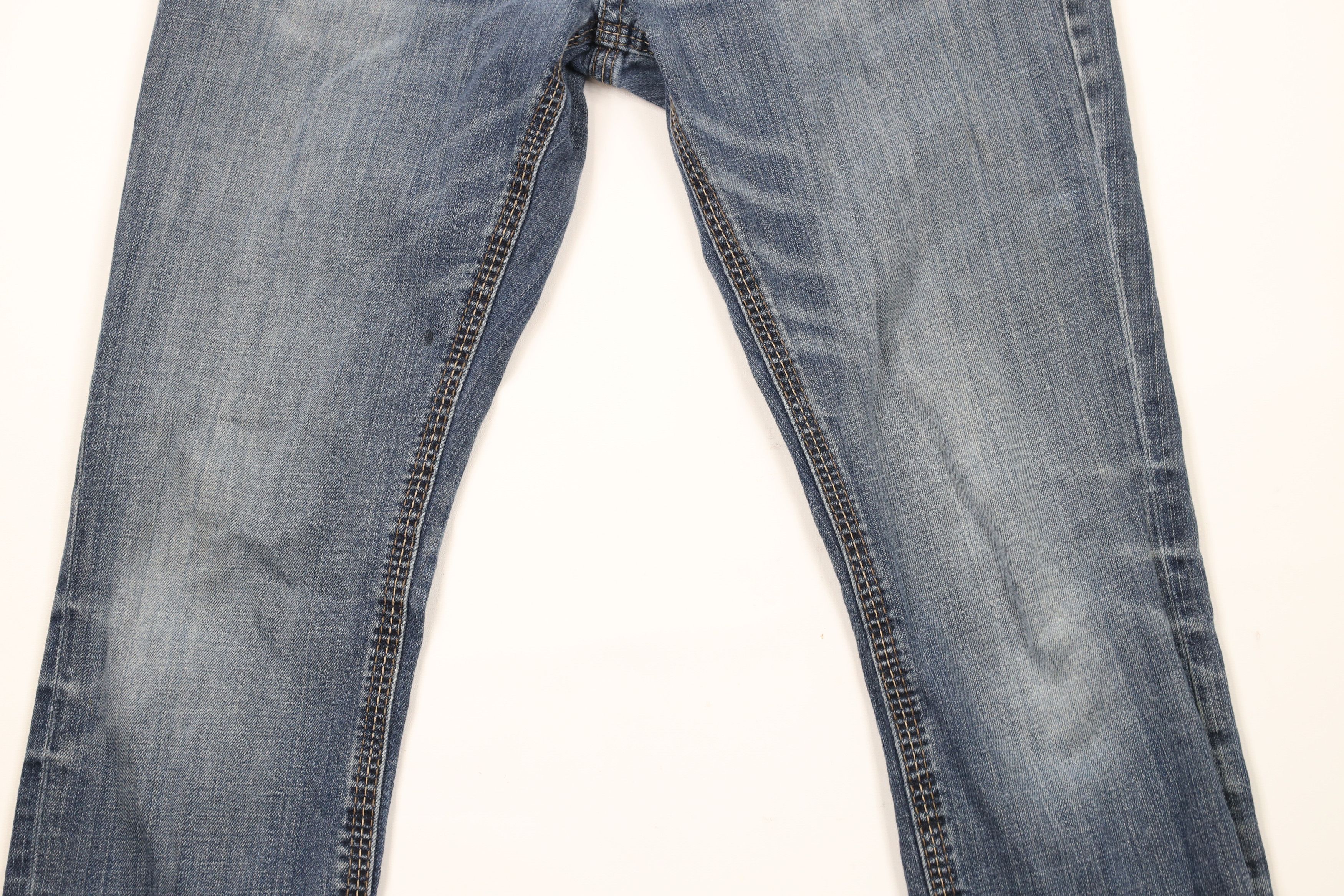 Vintage Buckle BKE Thick Stitch Jake Straight Leg Denim Jeans Blue Size US 33 - 3 Thumbnail