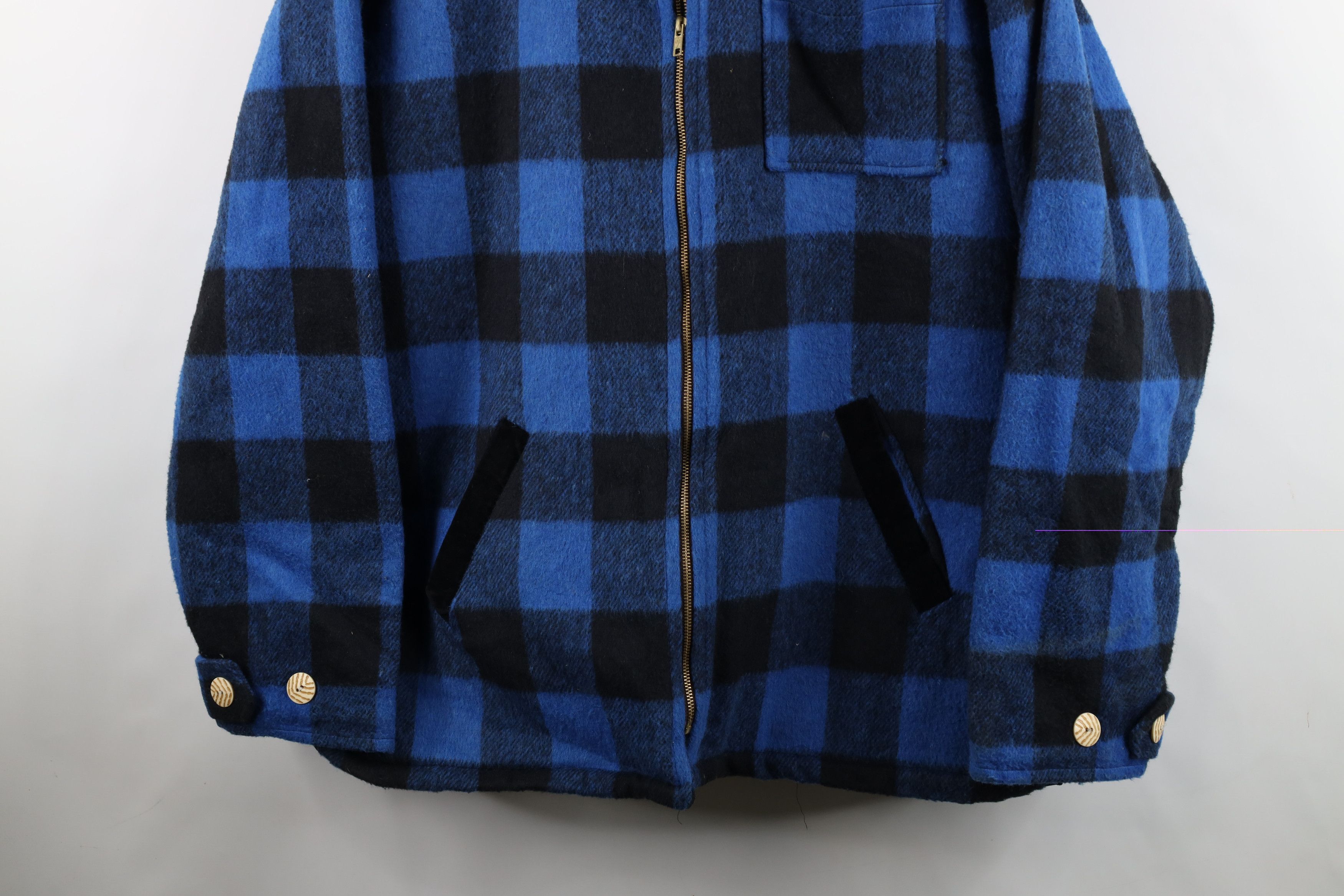 Vintage Vintage 90s Streetwear Lined Baggy Collared Jacket Plaid USA Size US XL / EU 56 / 4 - 3 Thumbnail