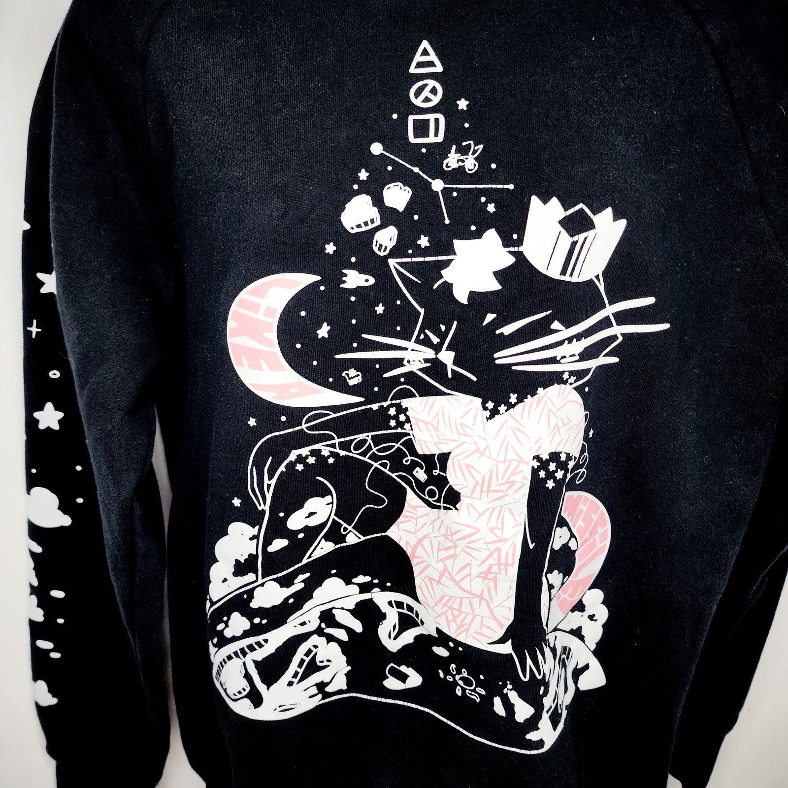 Other Aesumi Women's Black Princess Cat Graphic Sweatshirt Size M / US 6-8 / IT 42-44 - 7 Thumbnail