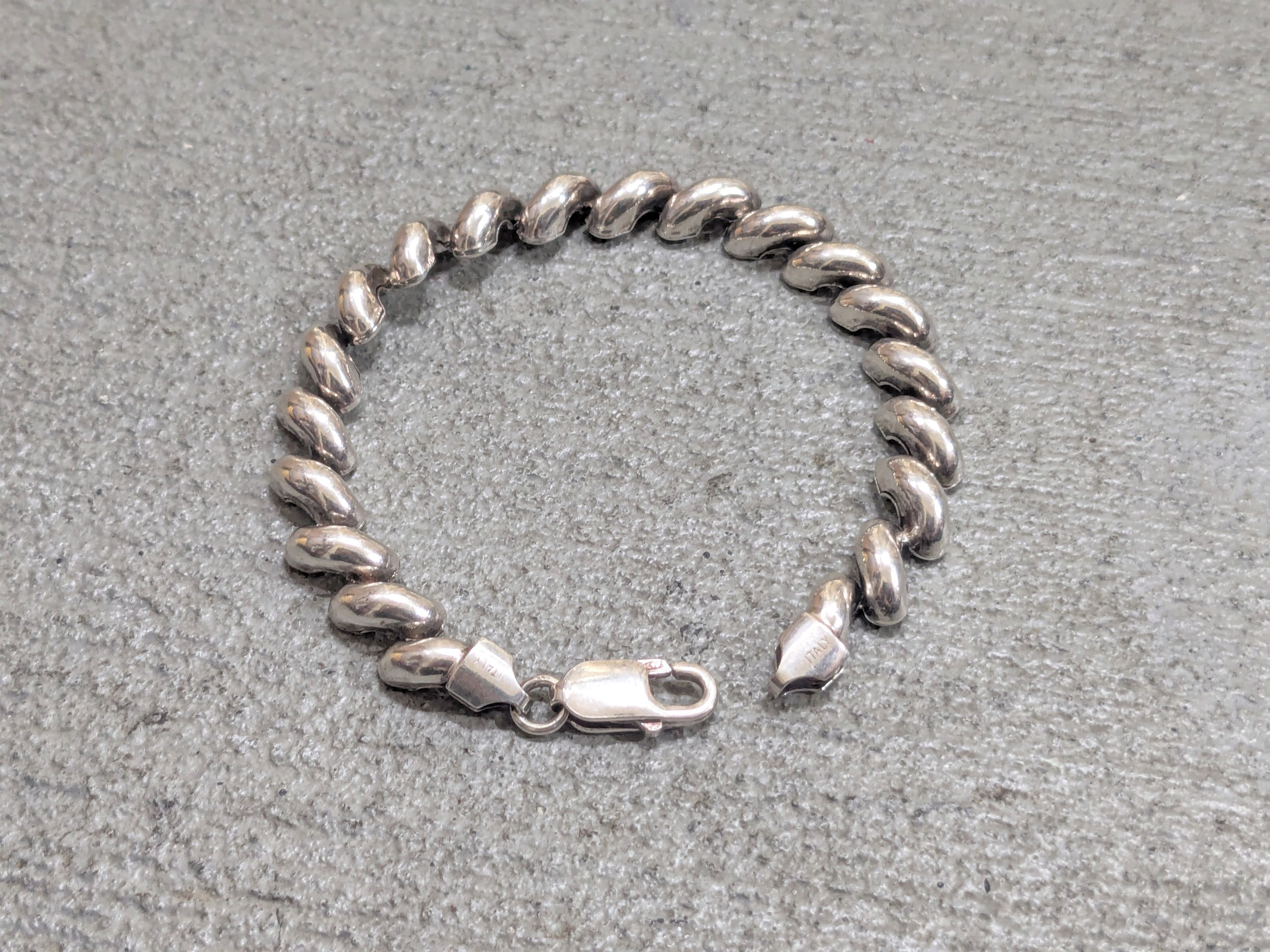 Sterling Silver Vintage Sterling Silver Bracelet San Marco Marcaroni Italy Size ONE SIZE - 1 Thumbnail