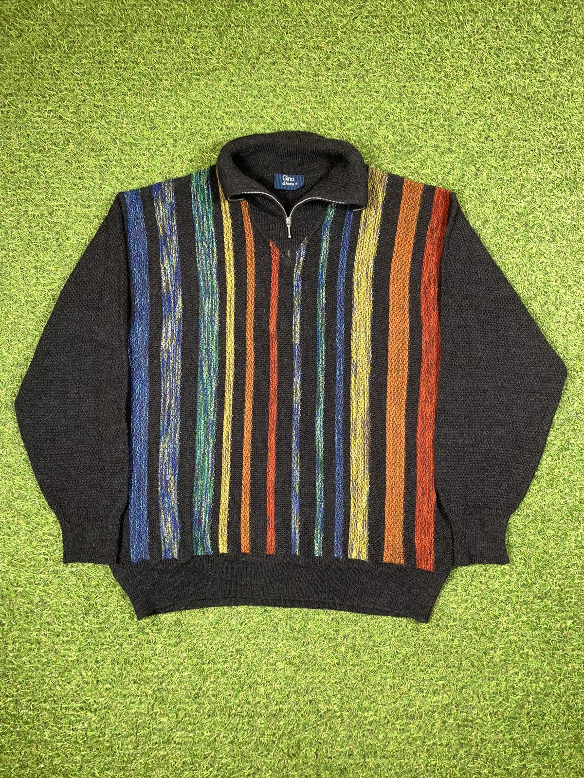 Vintage Vintage 90s Japanese 1/4 sweater Coogi style size XL Size US XL / EU 56 / 4 - 1 Thumbnail