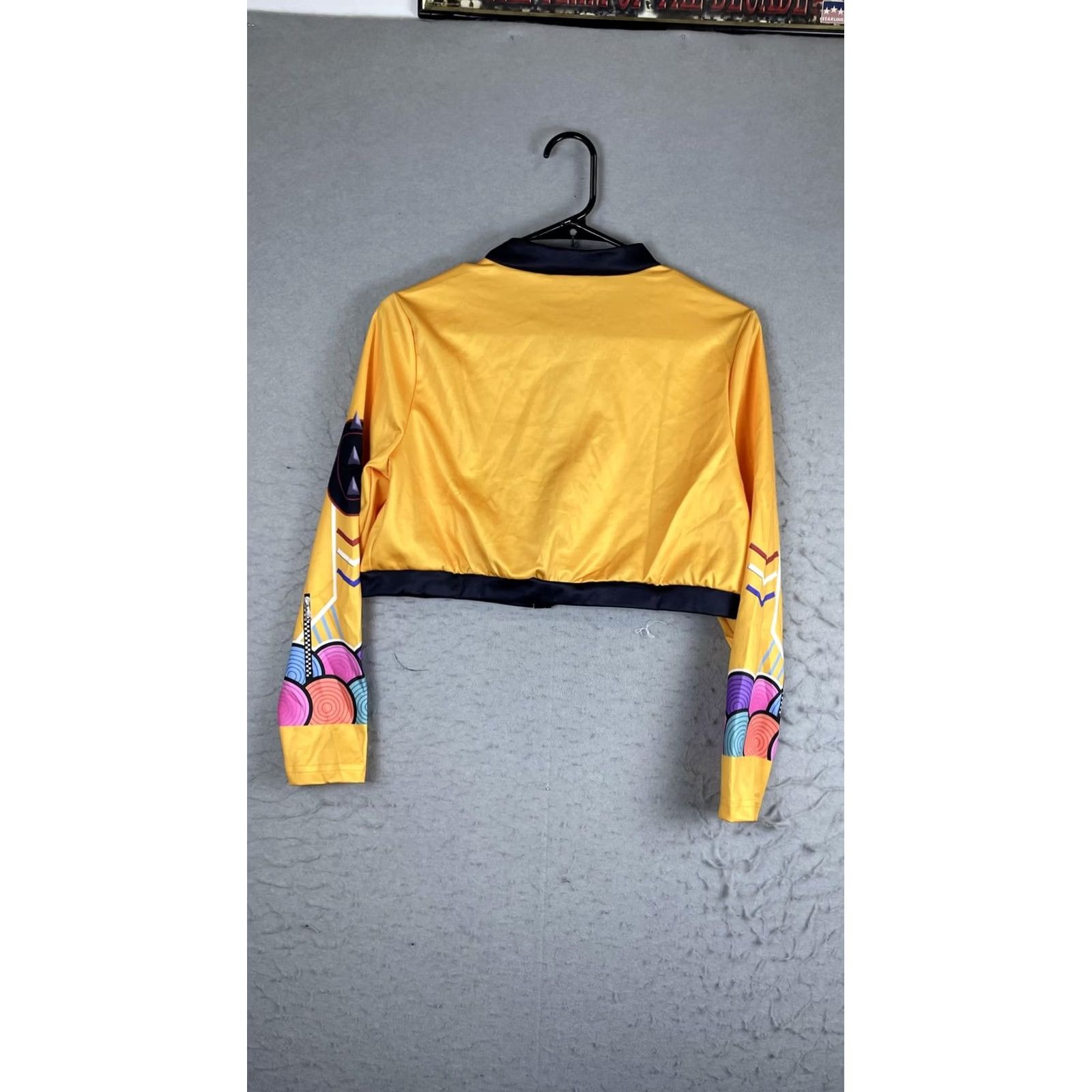 Vintage Rrrrrrumi Jacket Womens Small Yellow Satin Bomber Full Zip Graphic Geometric Cropped Short Sleeve Casual Streetwear Fall Spring Ladies Mens Womens Size S / US 4 / IT 40 - 6 Thumbnail