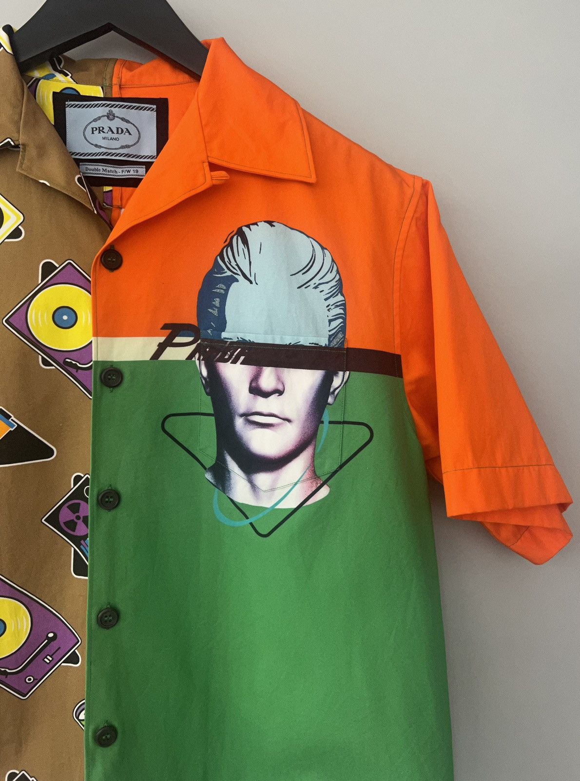 Prada Prada Multicolor Double Match Cotton Bowling Shirt Size US S / EU 44-46 / 1 - 4 Thumbnail