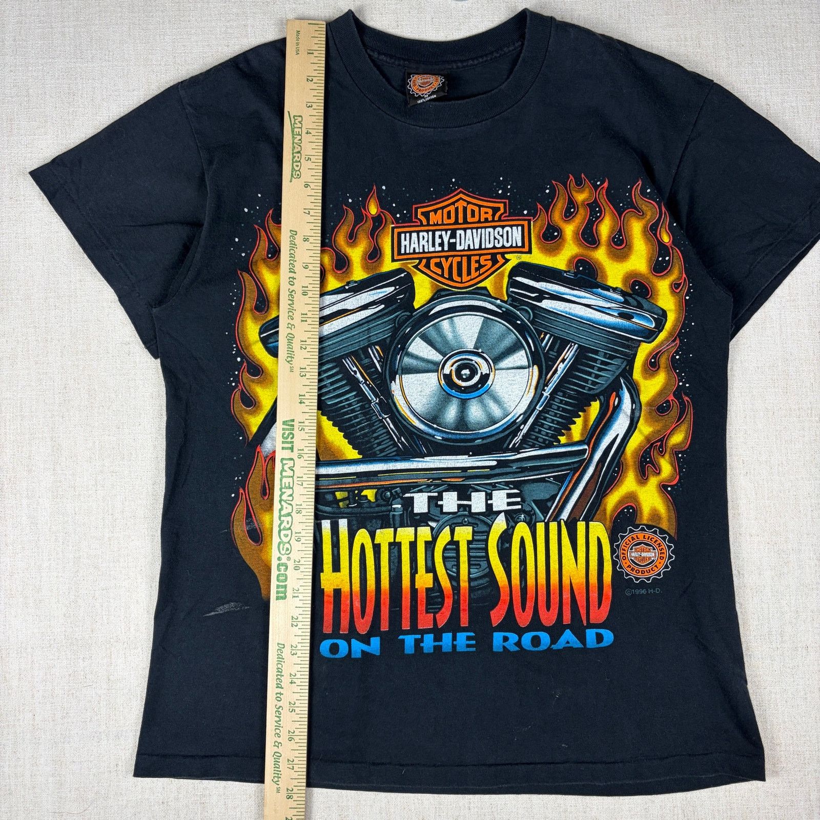 Harley Davidson Vintage Harley Davidson Flames 1996 The Hottest Sound Md Tee Size US M / EU 48-50 / 2 - 6 Thumbnail