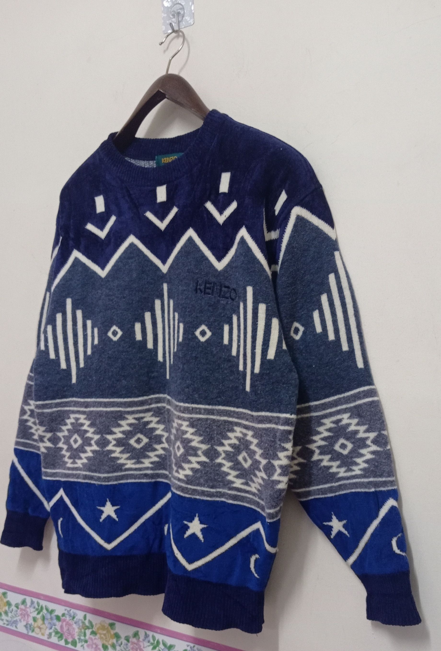 Kenzo Vintage 90s Kenzo Homme Native Navajo Knit Sweater Size US L / EU 52-54 / 3 - 3 Thumbnail