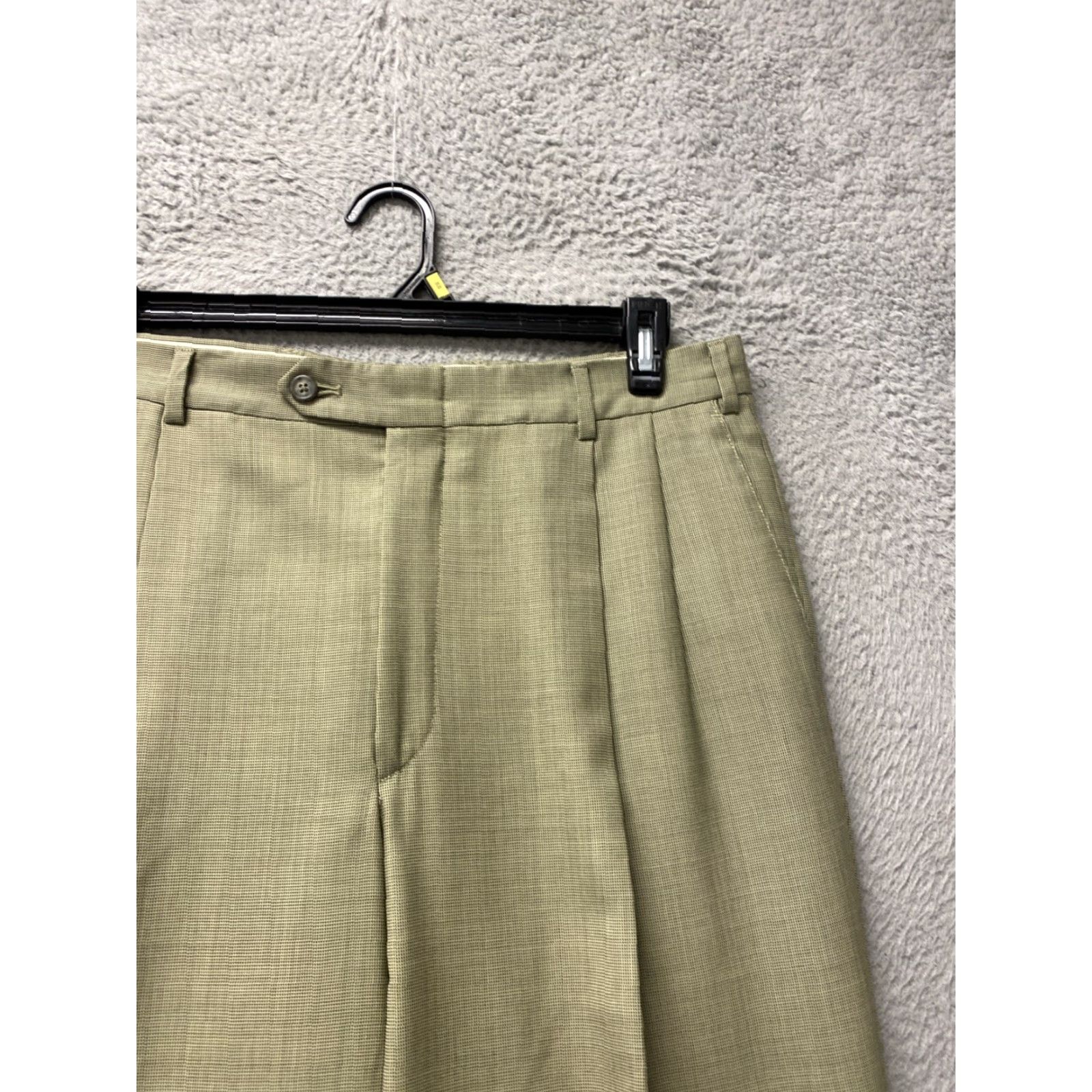 Nordstrom Balde For Nordstrom Dress Pants Men’s 35x34 Light Sage Green Wool / 0264 Size US 35 - 4 Thumbnail