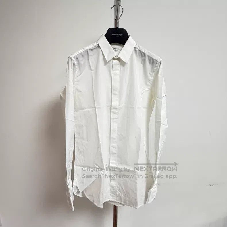 Saint Laurent Paris Saint Laurent Paris Solid White Shirt i Size S / US 4 / IT 40 - 1 Thumbnail