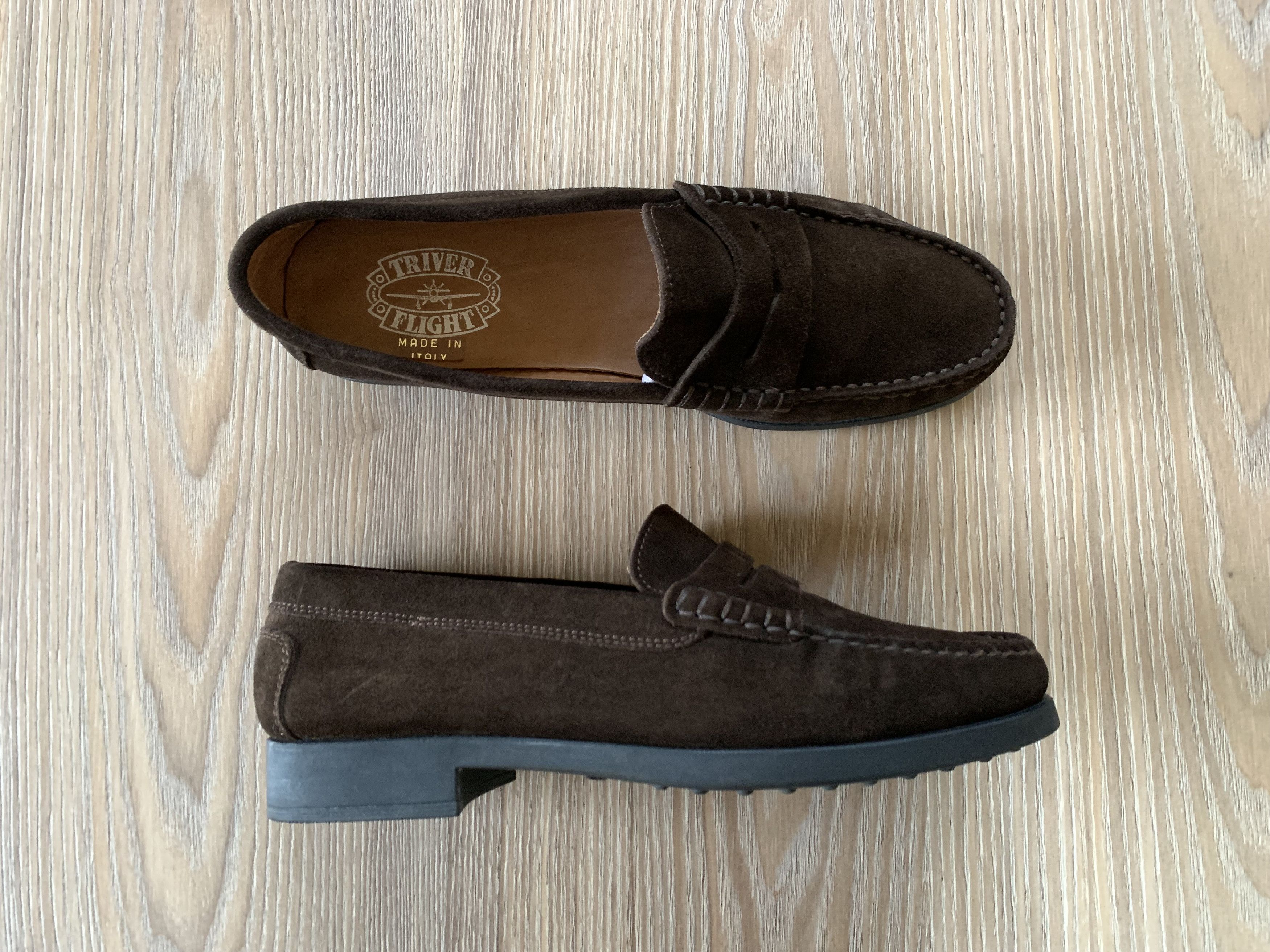 Triver Flight Brown Suede Mocassins Loafers