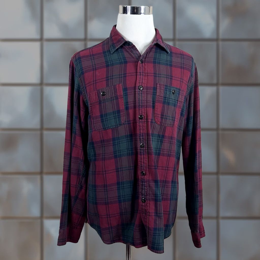 J.Crew J.CREW Button-Front Plaid Flannel Shrit Red Cotton Shirt L Mens Casual 70s N/A Size US L / EU 52-54 / 3 - 1 Thumbnail