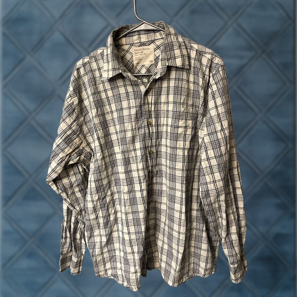 Wrangler Wrangler Jeans Co. Mens Button Up Shirt Casual Long Sleeve Blue Plaid Large Size US L / EU 52-54 / 3 - 1 Thumbnail