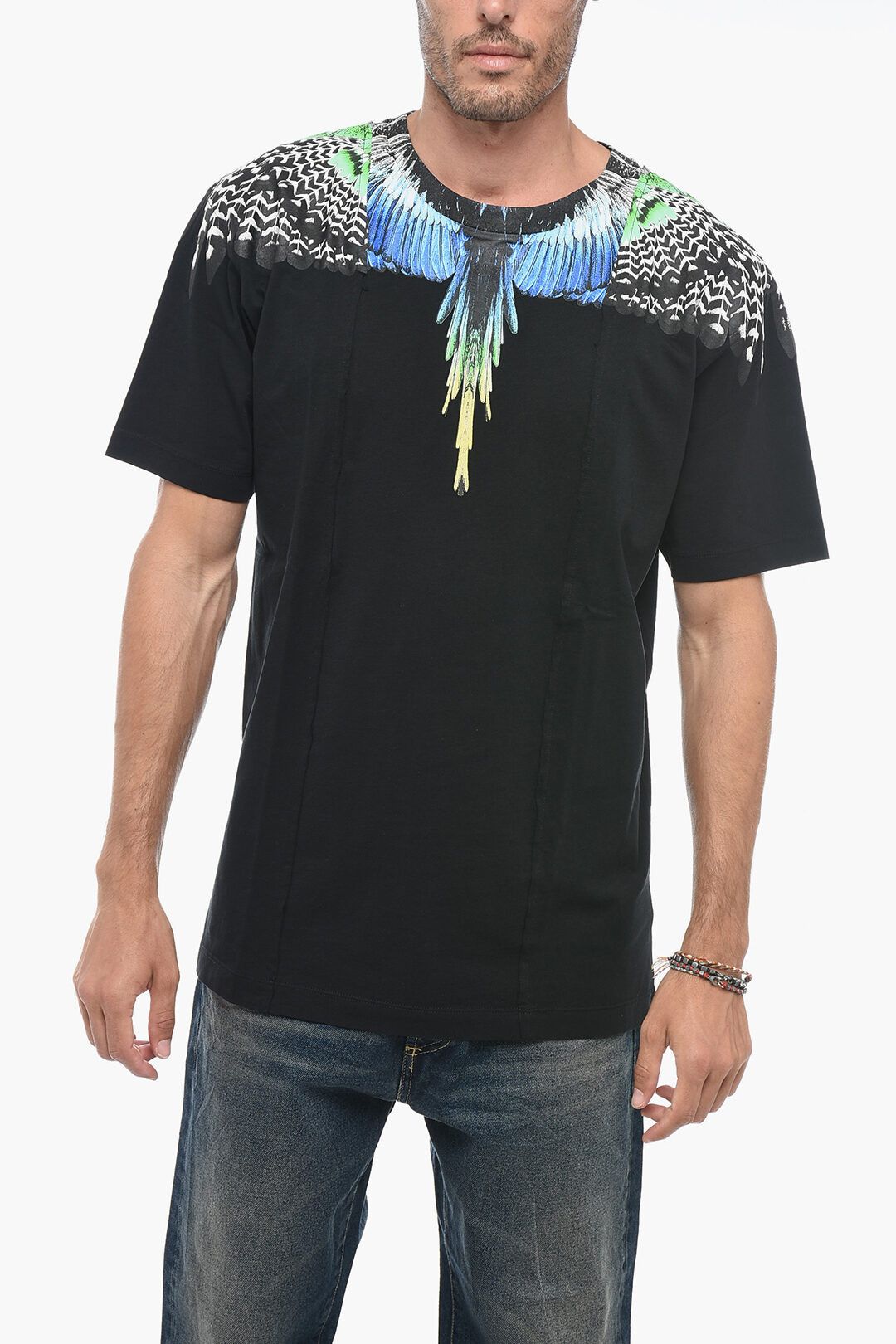 Marcelo Burlon og1mm0824 Crewneck T-Shirt in Black Size US S / EU 44-46 / 1 - 1 Thumbnail