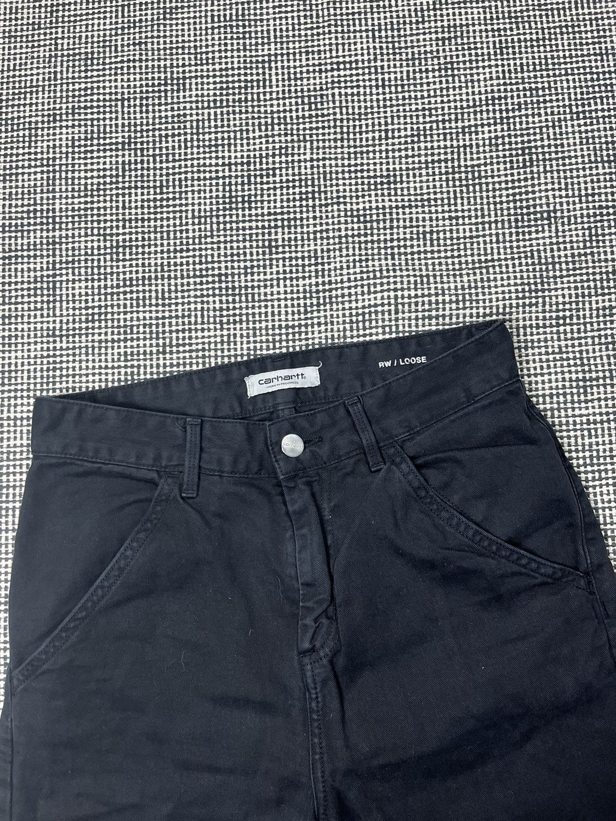 Carhartt × Carhartt Wip Carhartt loose fit baggy simple pant black pants essential Size 26" / US 2 / IT 38 - 4 Thumbnail