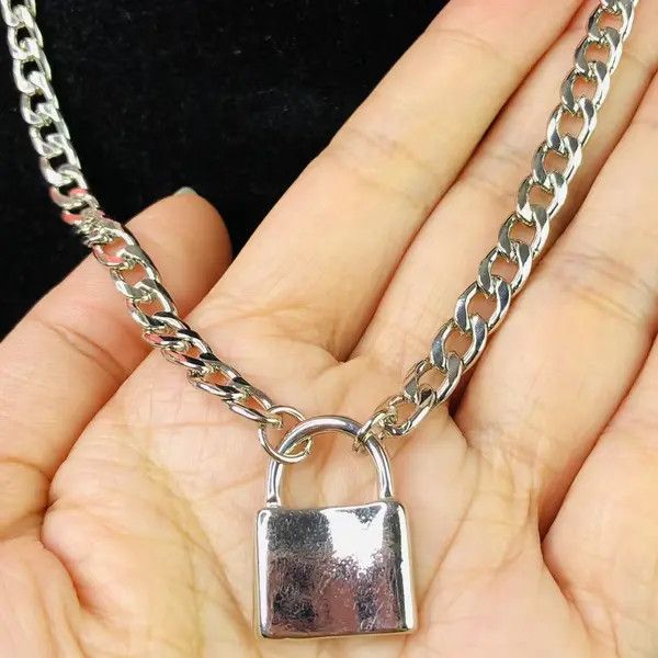 High Sport × Jewelry center padlock curb Cuban chain necklace Size ONE SIZE - 3 Thumbnail