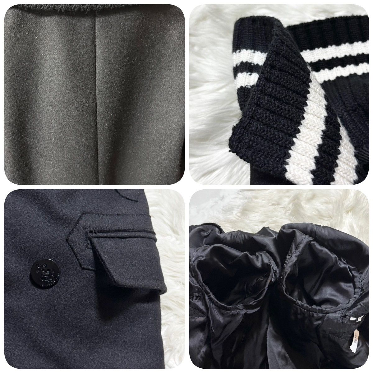 Givenchy Givenchy Striped Rib Knit Melton Peacoat Jacket Size US S / EU 44-46 / 1 - 4 Thumbnail