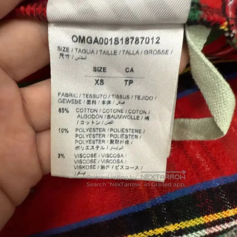 Off-White Off-White Red Plaid Cotton Long Sleeve Shirt . Size US XS / EU 42 / 0 - 4 Thumbnail