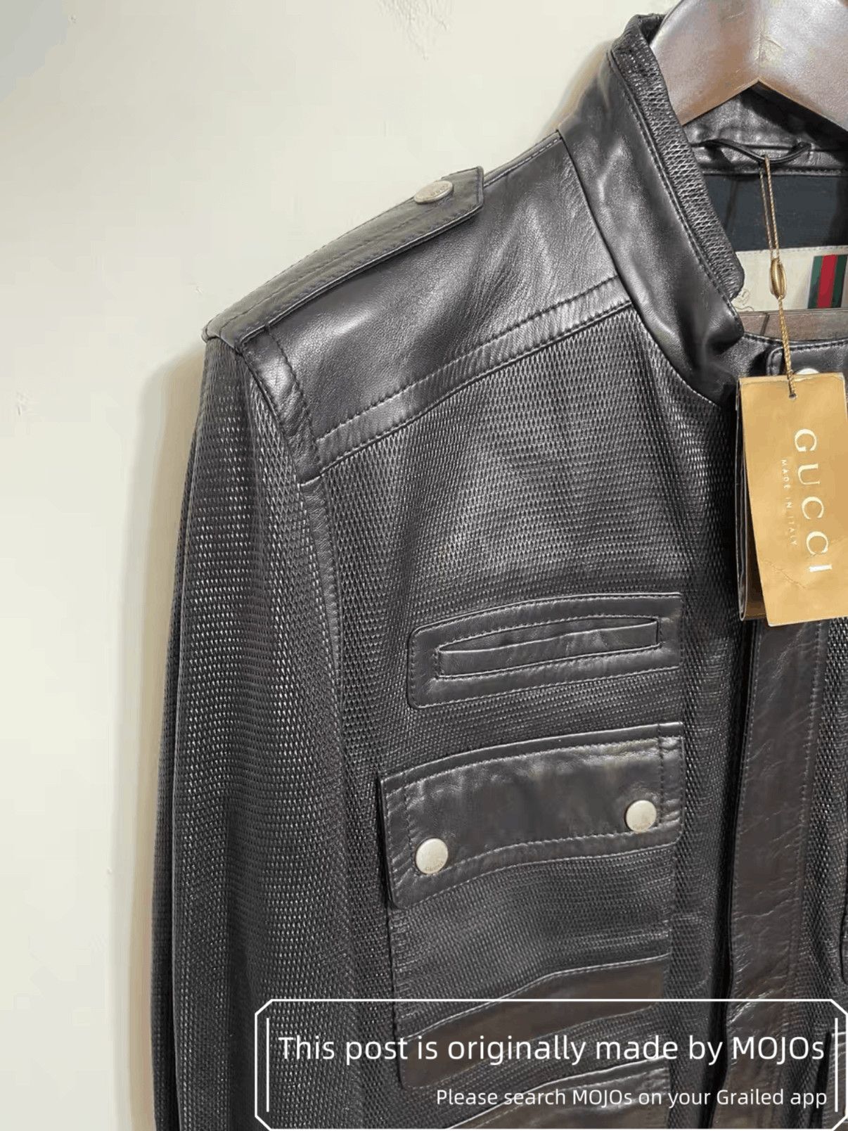 Gucci Sz 52 Gucci Leather Jacket mojos1237251237 Size US L / EU 52-54 / 3 - 3 Thumbnail