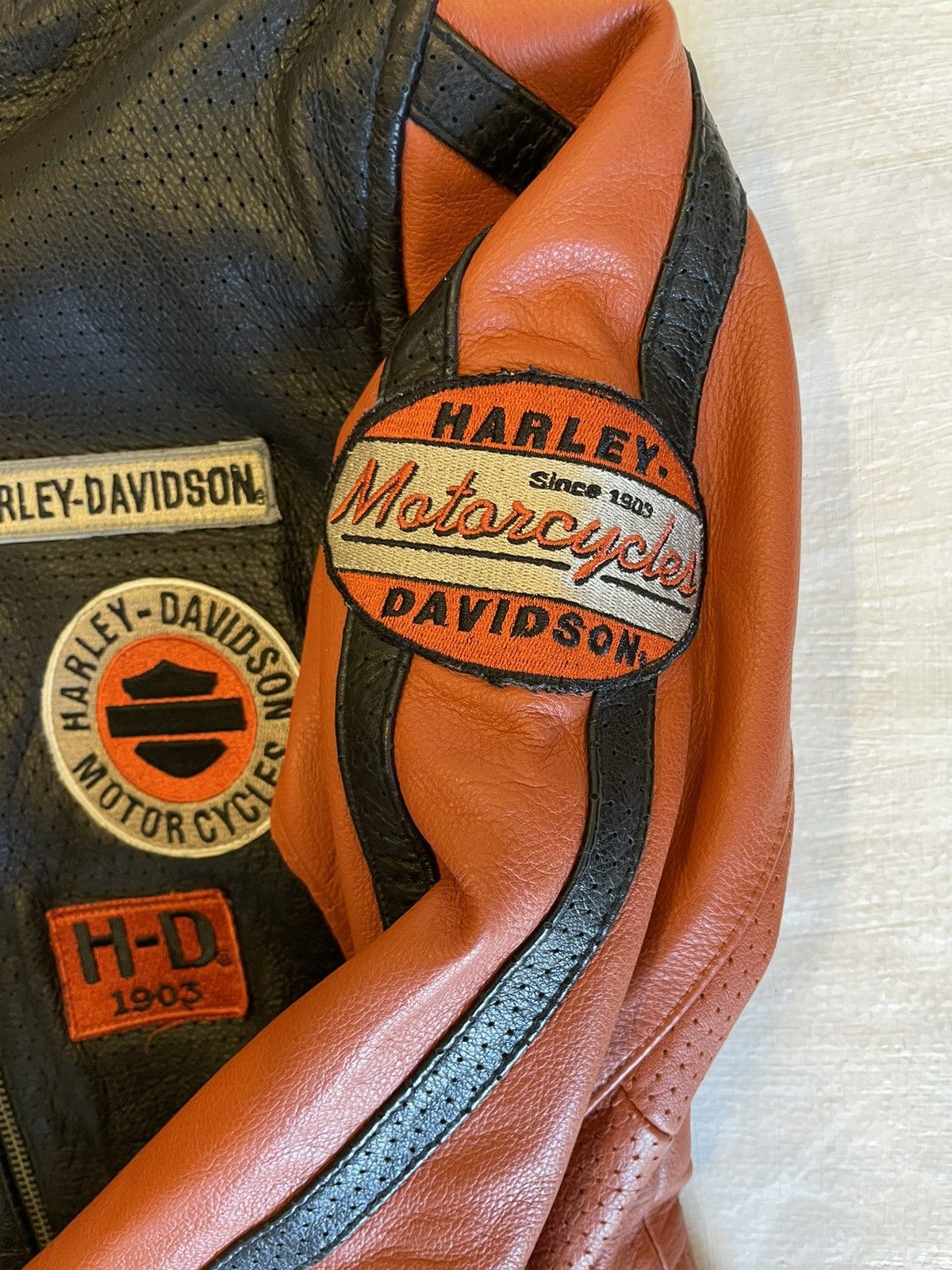 Harley Davidson Leather Cafe Racer Moto Jacket Size XS / US 0-2 / IT 36-38 - 3 Thumbnail