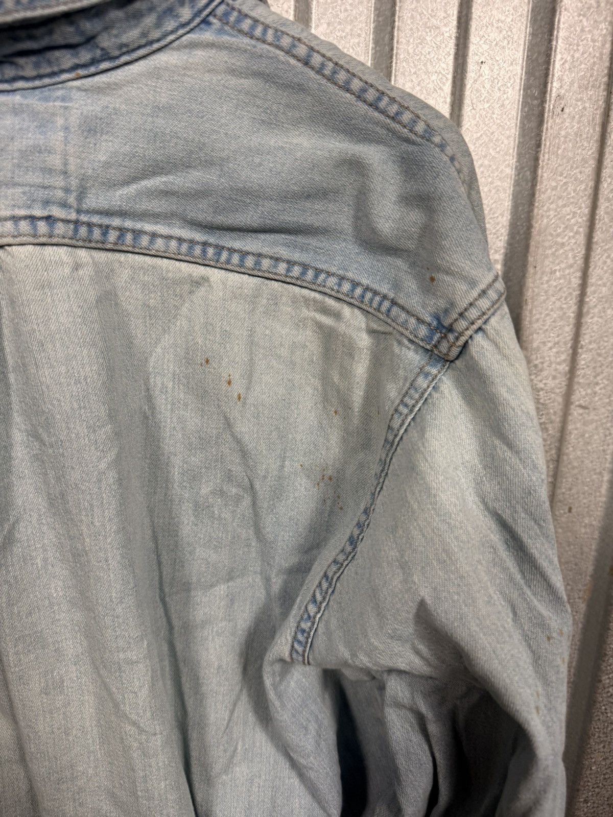 Wrangler Vintage Distressed Denim Western Wrangler Button Up Shirt Size US L / EU 52-54 / 3 - 11 Thumbnail