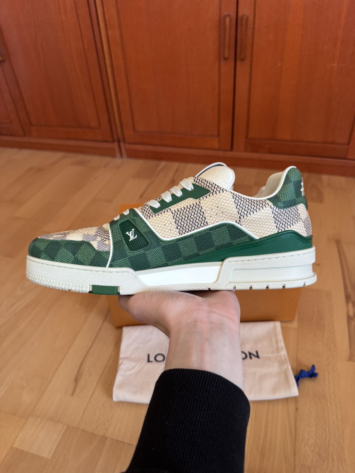 Louis Vuitton Louis Vuitton LV Trainer Green Damier By Pharell Size US 10 / EU 43 - 5 Thumbnail