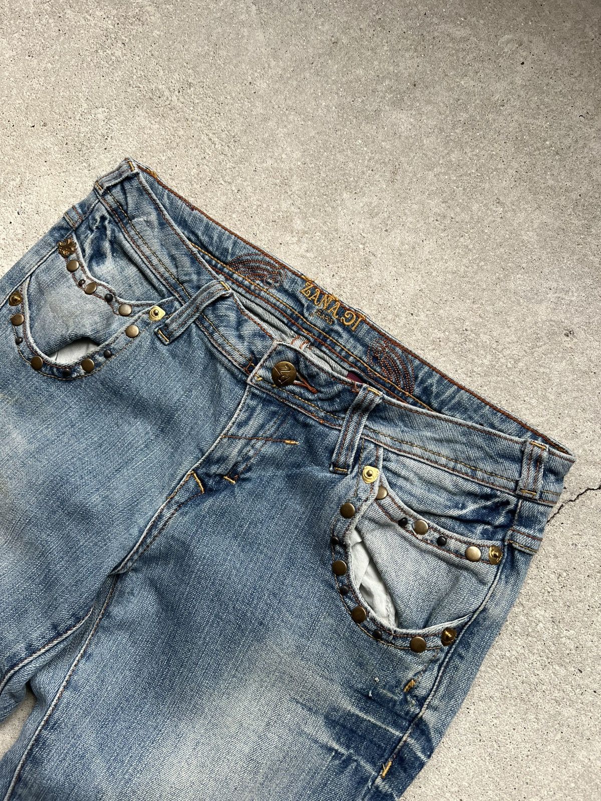 Hysteric Glamour × If Six Was Nine × Le Grande Bleu (L.G.B.) Rare Flared IfSixWasNine Junya LGB Style jeans Y2K Size 28" / US 6 / IT 42 - 7 Thumbnail