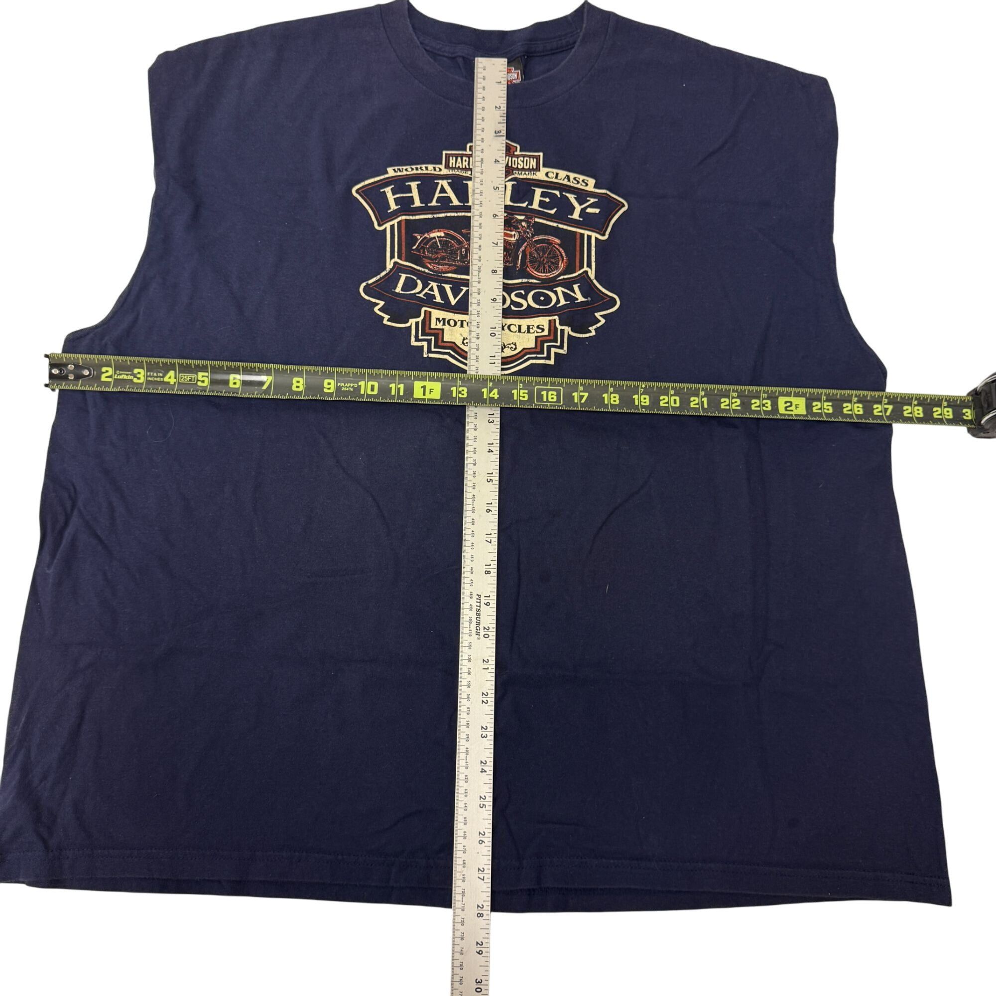 Harley Davidson H-D Motorcycle Blue Tank Top PINUP GIRL Biker Muscle Shirt Size US XXL / EU 58 / 5 - 5 Thumbnail