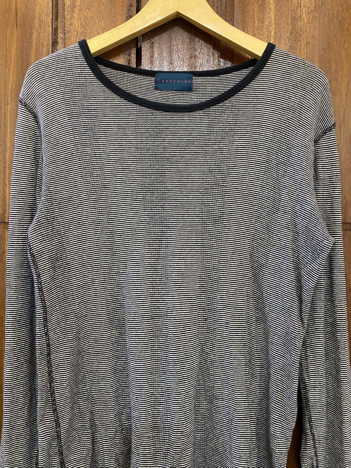 Yasuyuki Ishii Japanese Grageblue Striped Archived Kmrii Fuga Ncfm Size US L / EU 52-54 / 3 - 2 Thumbnail