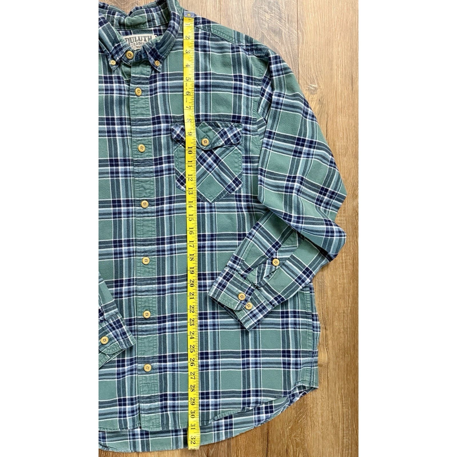 Duluth Trading Company Duluth Trading Co. Casual Blue Green Plaid Trim Fit Shirt Size US XL / EU 56 / 4 - 4 Thumbnail