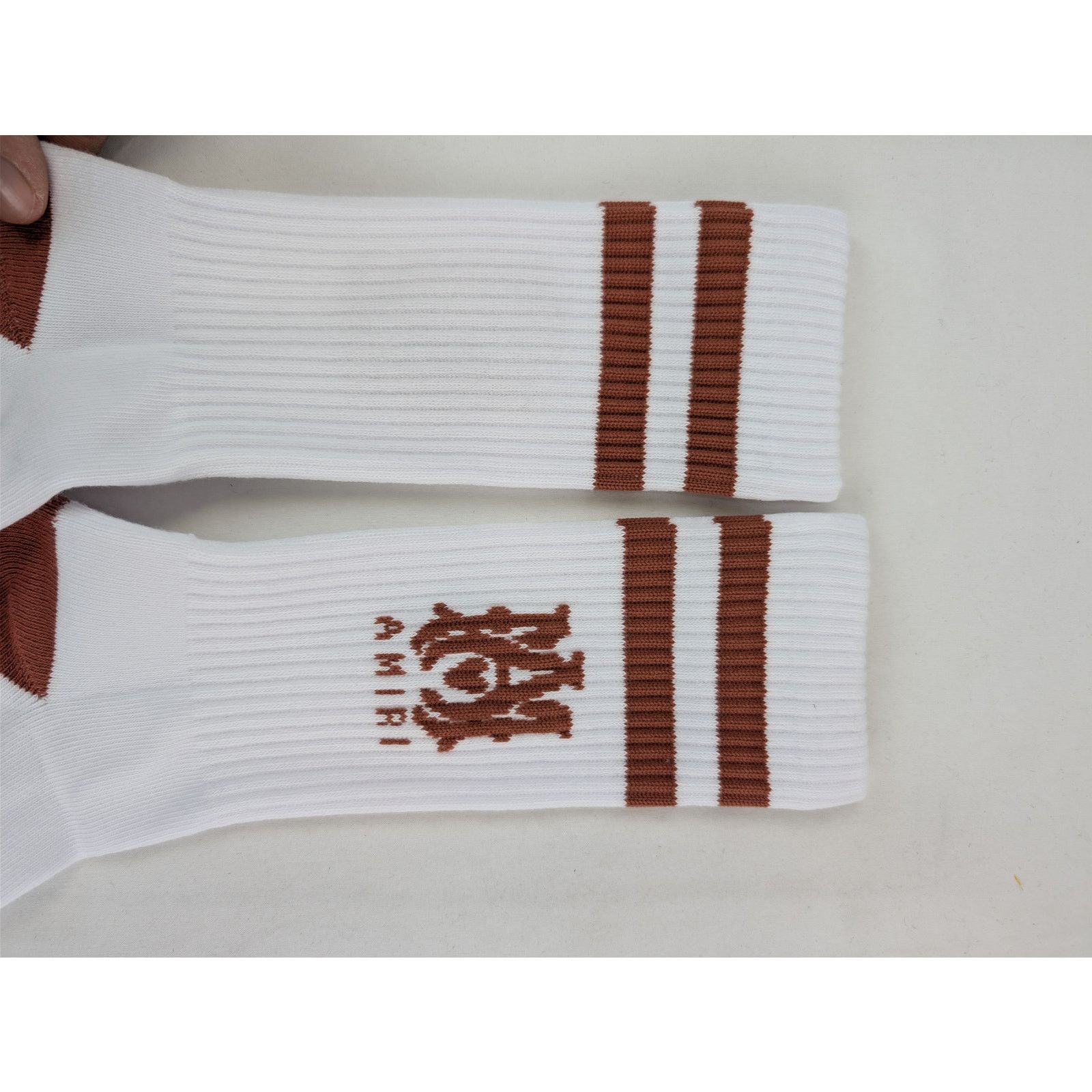 Amiri o1rshd1 Size: 45-46 / MA Stripe Socks in White / Cork Size ONE SIZE - 7 Thumbnail