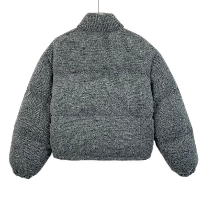 Prada Prada Gray sheep wool stand-up collar zipper down jacket 25 Size US XXS / EU 40 - 2 Thumbnail