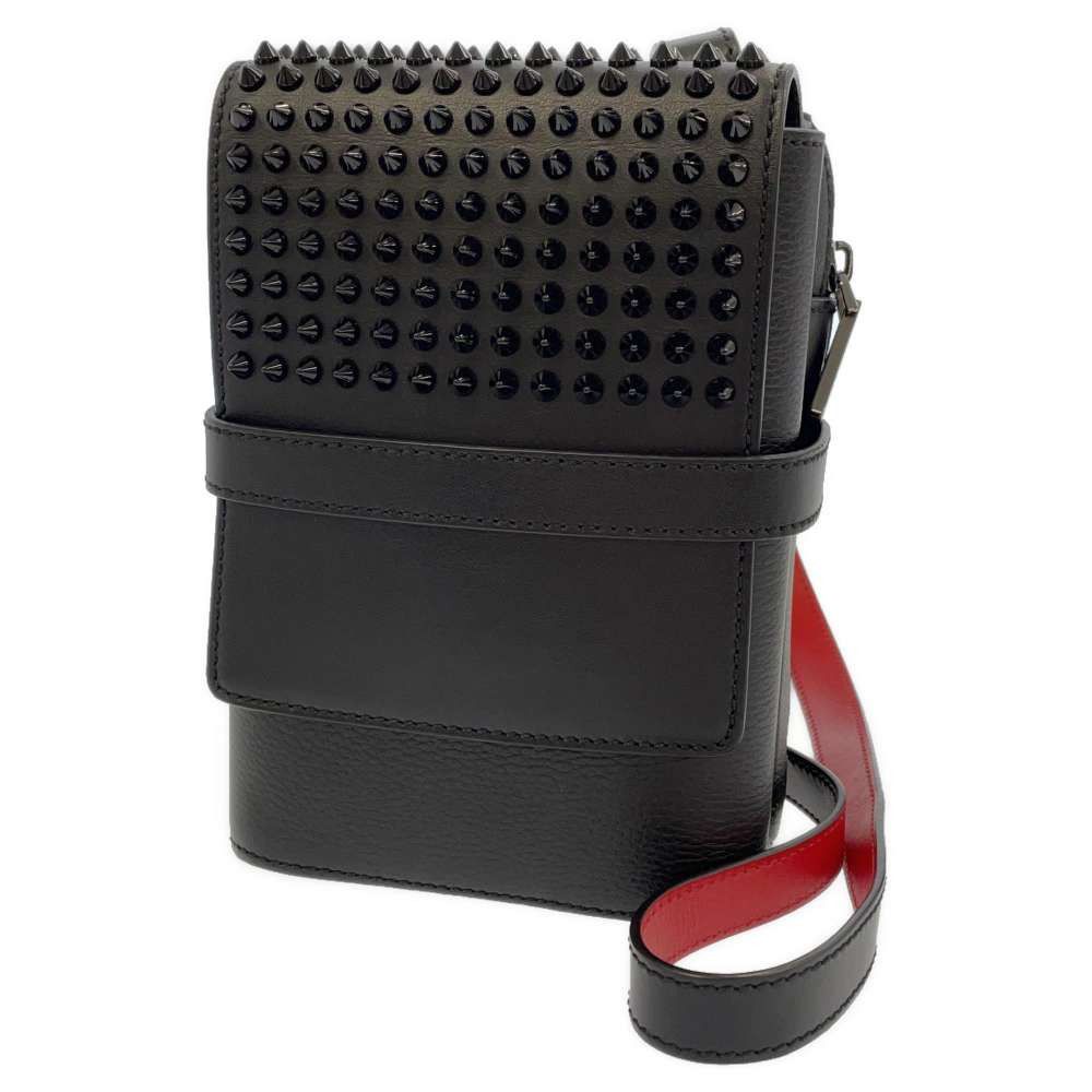 image of Christian Louboutin Shoulder Bag Studded Leather Black, Women's