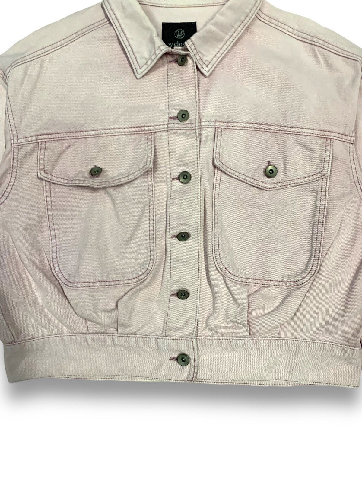 Japanese Brand Japanese Brand Faded Cropped Oversized Trucker Denim Jacket Size ONE SIZE - 8 Thumbnail