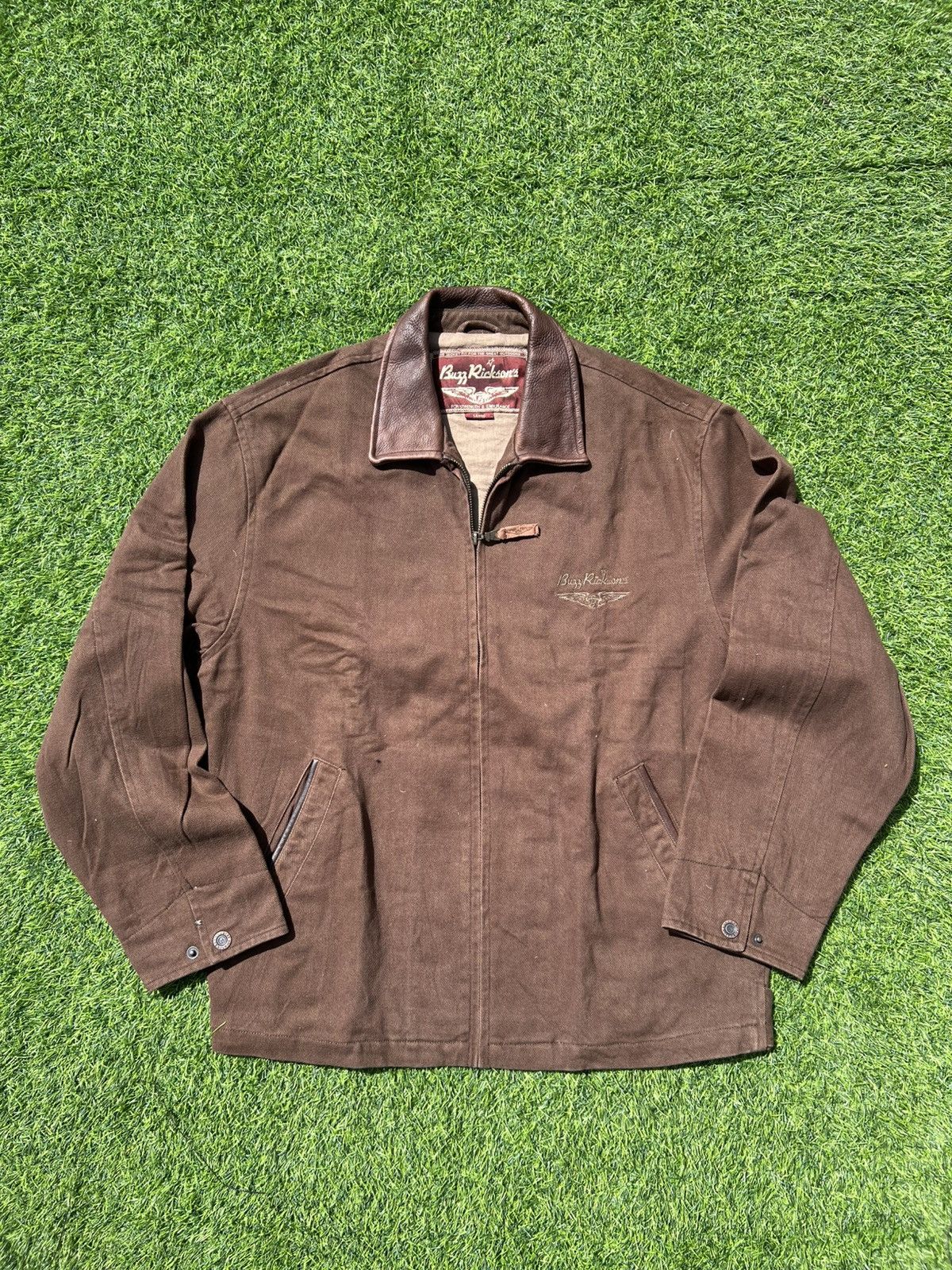 Buzz Rickson's 🦅 Buzz Rickson’s Leather-Collar Canvas Brown Work Jacket- L Size US L / EU 52-54 / 3 - 4 Thumbnail