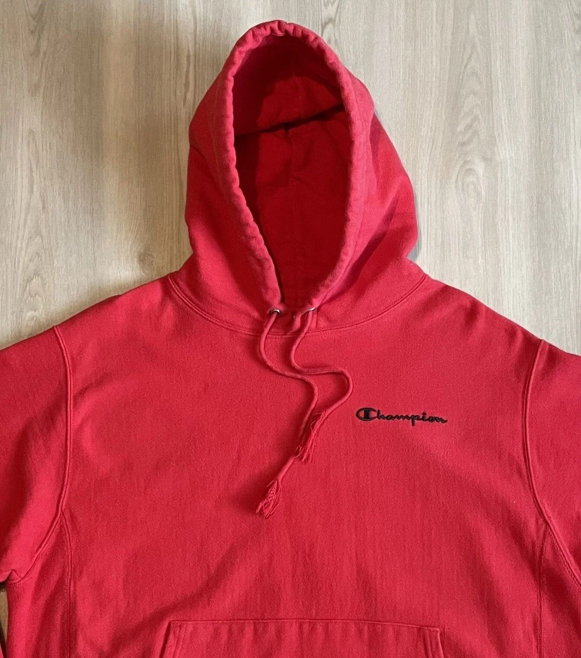 Champion Vintage Champion Red Reverse Weave Pullover Hoodie Mens L Size US L / EU 52-54 / 3 - 2 Thumbnail