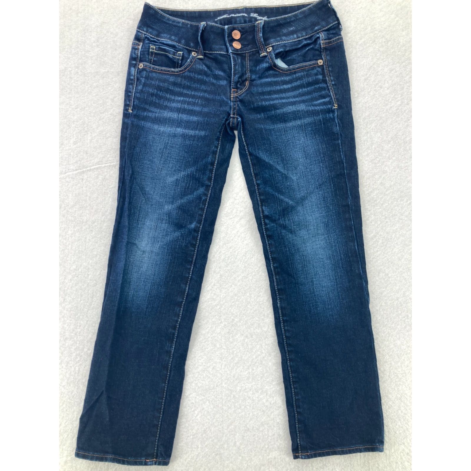 American Eagle Outfitters American Eagle Jeans Womens Size 0 Stretch Artist Crop Dark Wash Blue Comfort Size 25" / US 0 / IT 36 - 2 Thumbnail